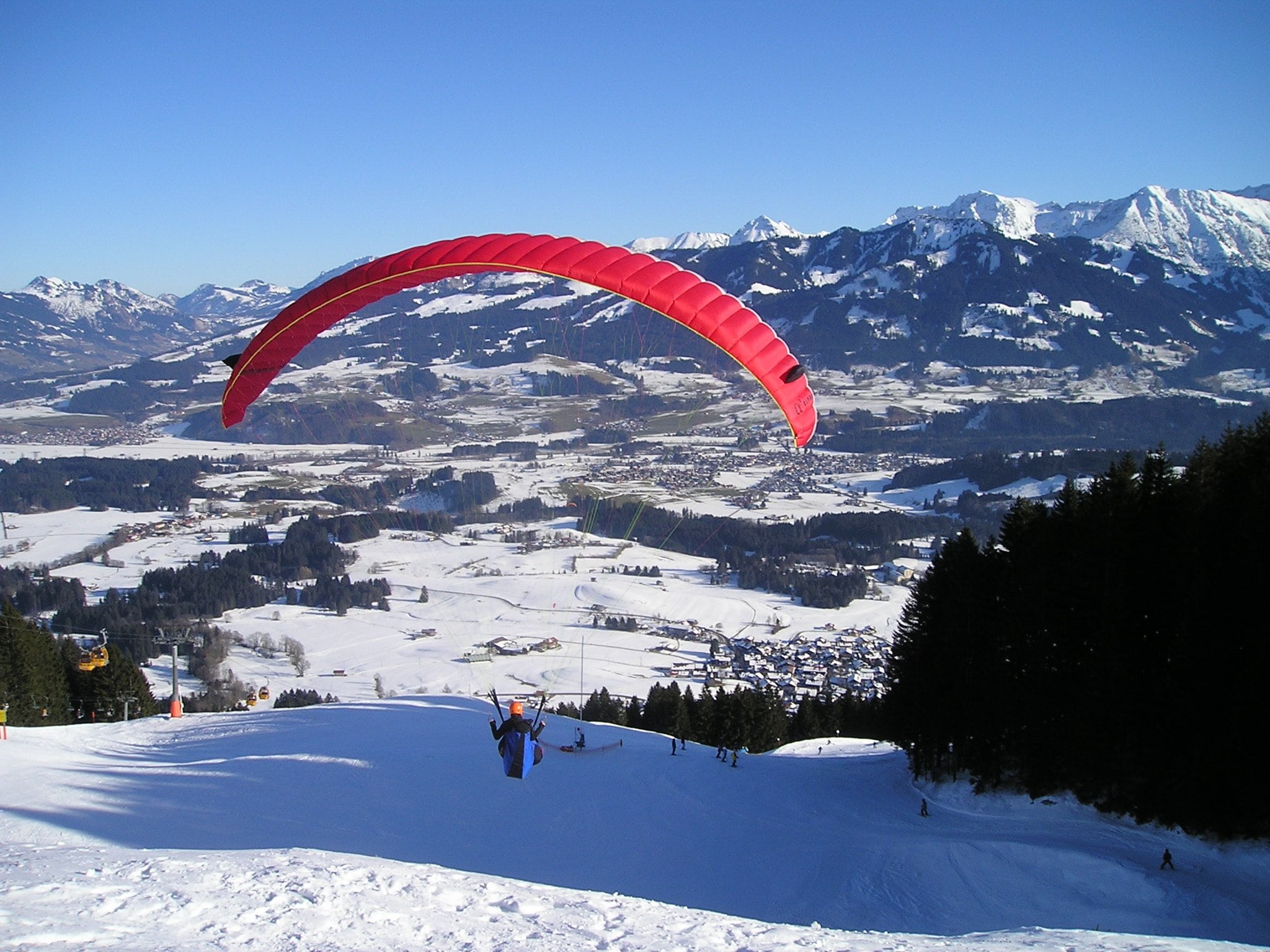 freedom, environment, scenics - nature, mountain, sport, mountain peak, leisure activity, paragliding, mid-air, fly, paraglider, mountains, adventure, unrecognizable person, HD Wallpaper