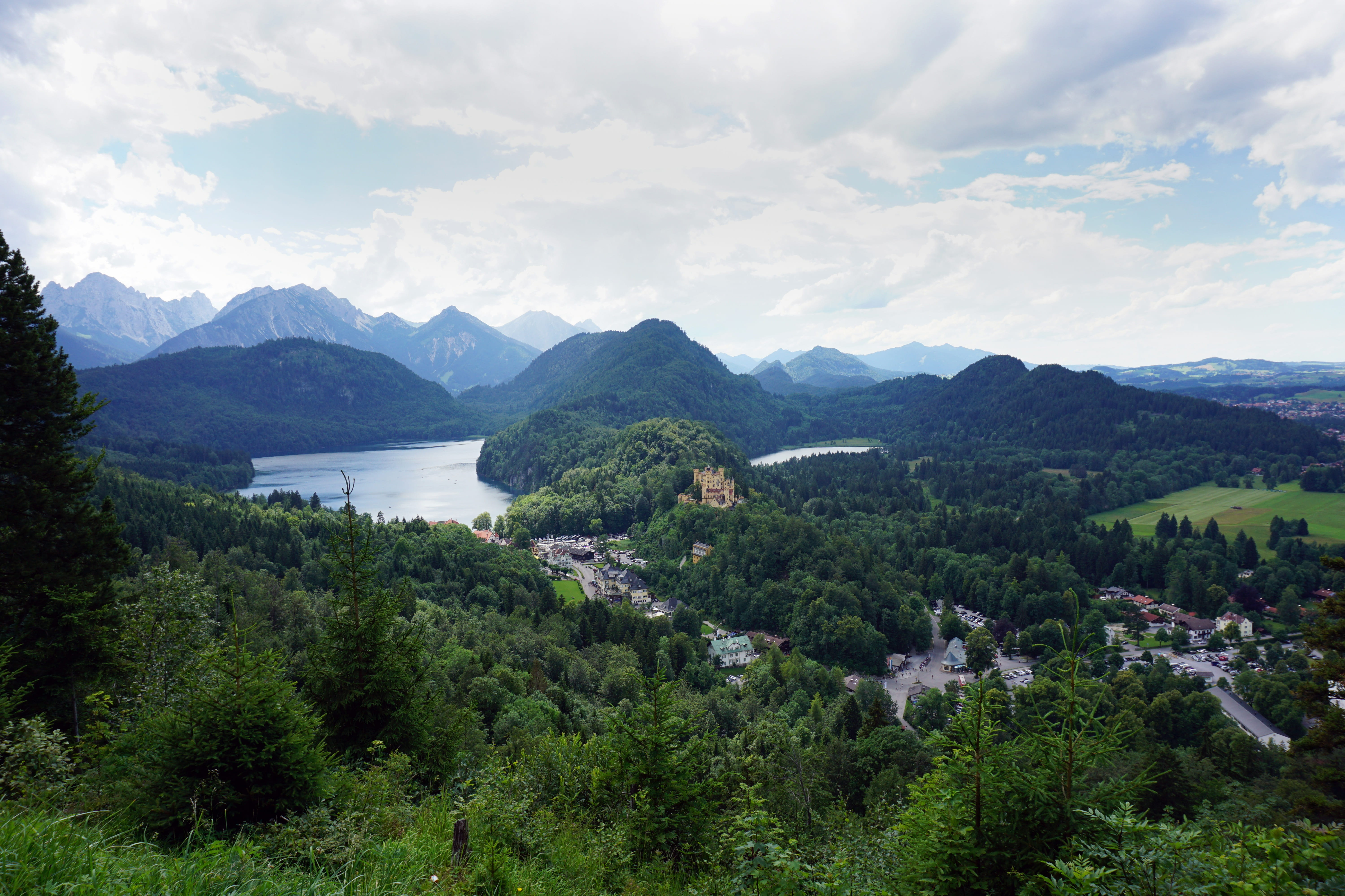 river, 5K, füssen, attraction, sky, mountain, louis 2, growth, fairy tales, Castle, nature, fairy castle, no people, tree, memory, outdoors, building, HD Wallpaper