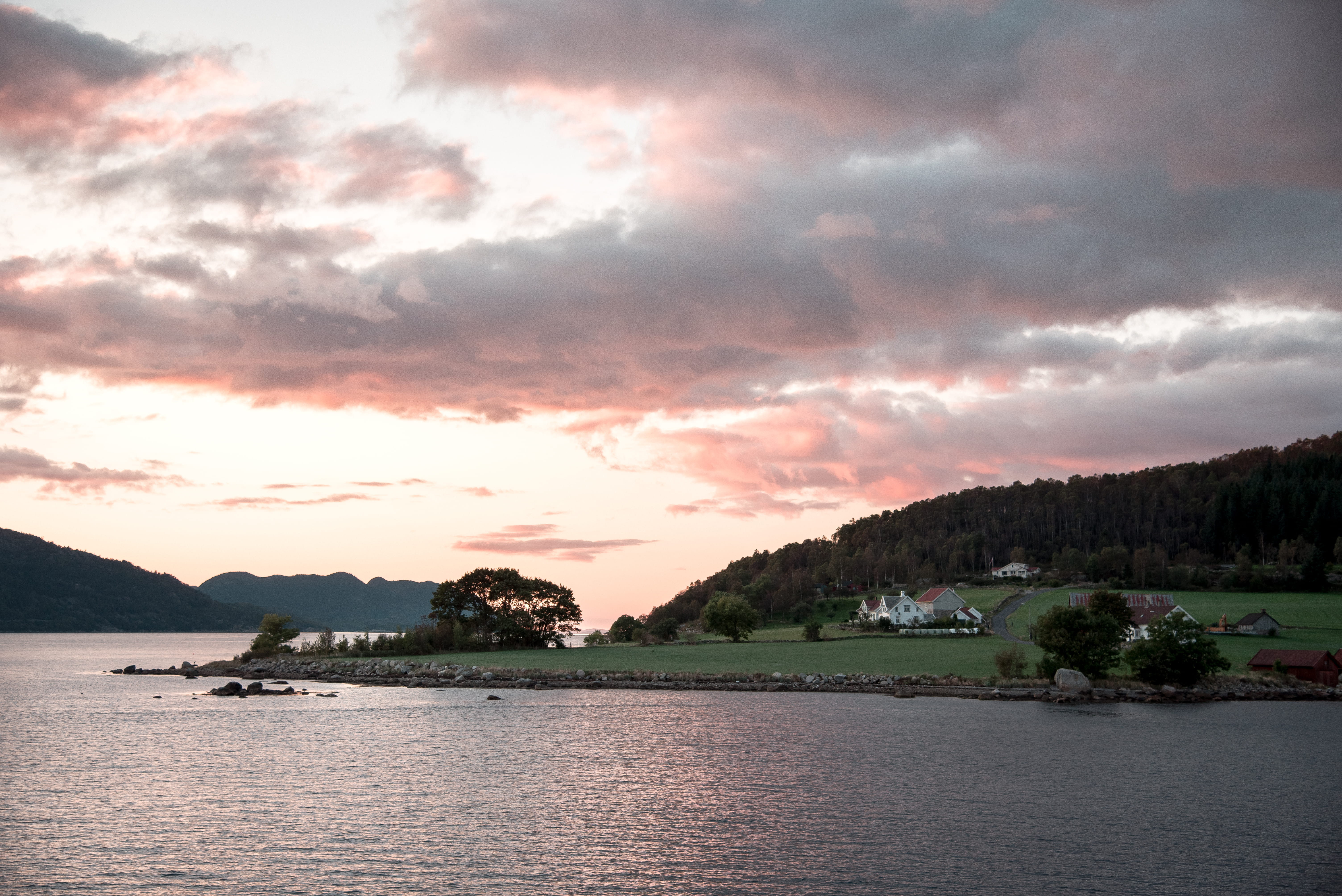 5K, clouds, norway, sonne, jackscorner, cloud - sky, waterfront, fun, lake, tranquility, scenics - nature, fjord, trip, photography, tranquil scene, trees, HD Wallpaper