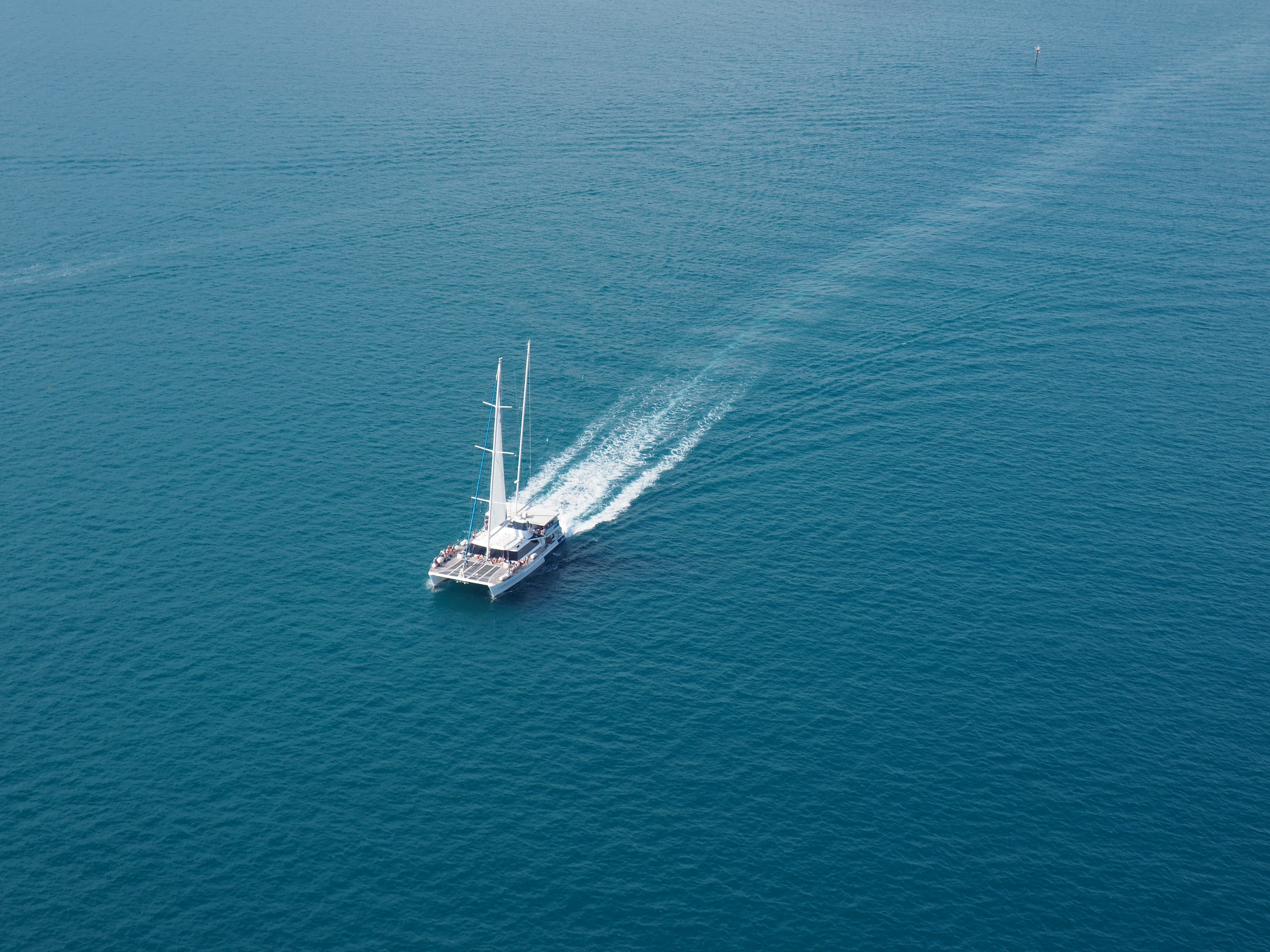 getaway, ocean, turquoise colored, ship, blue water, day, beauty in nature, recreation, vehicle, sea, scenics - nature, blue, mode of transportation, no people, HD Wallpaper