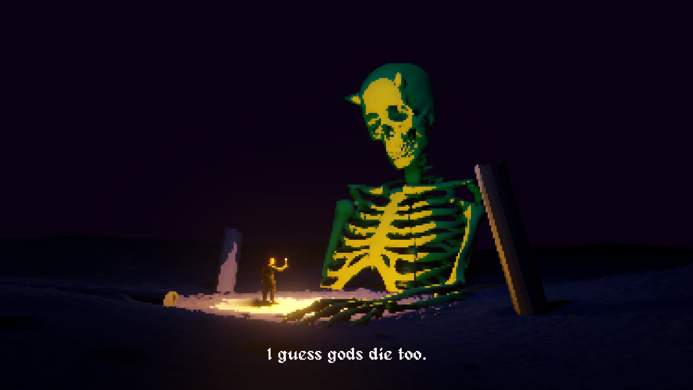 fire, skeleton, 1080P, pixel art, dead, HD Wallpaper