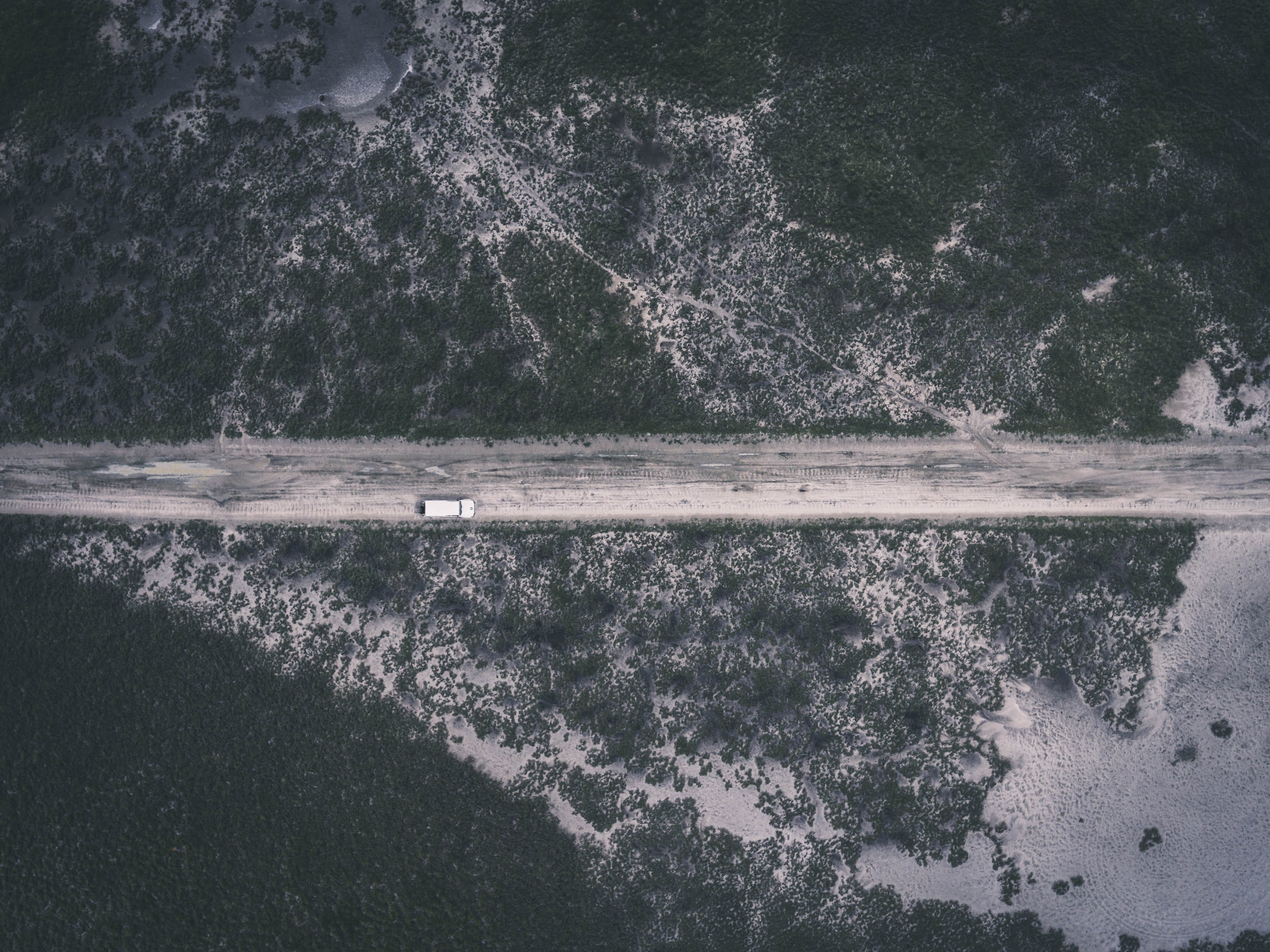 day, suv, vehicle, tranquil scene, route, forest, rainy season, africa, explore, lost, environment, 2K, lake, dune, roadway, beauty in nature, tree, aerial view, HD Wallpaper