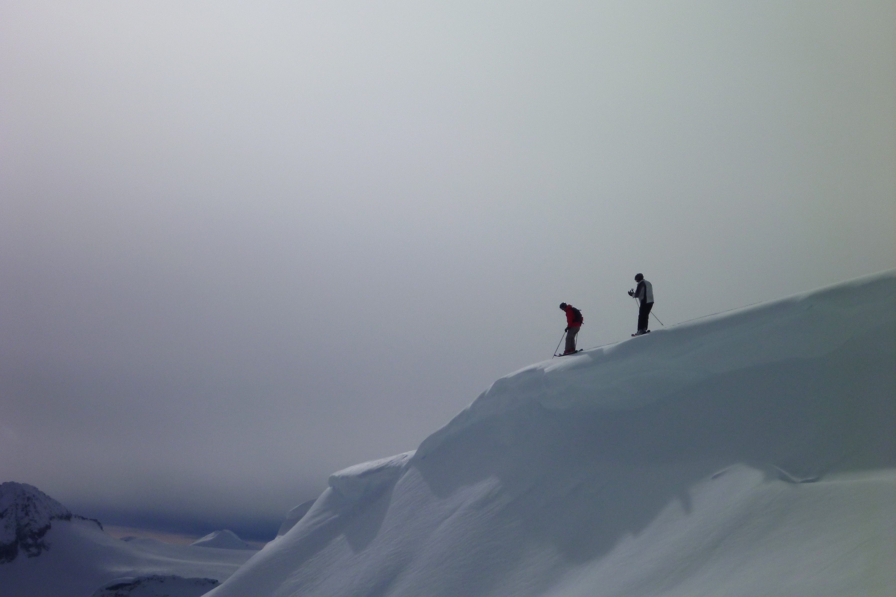 mountain range, leisure activity, skiing, extreme weather, landscape, mountain, mountain climbing, two people, person, climbing, whistler, beauty in nature, HD Wallpaper