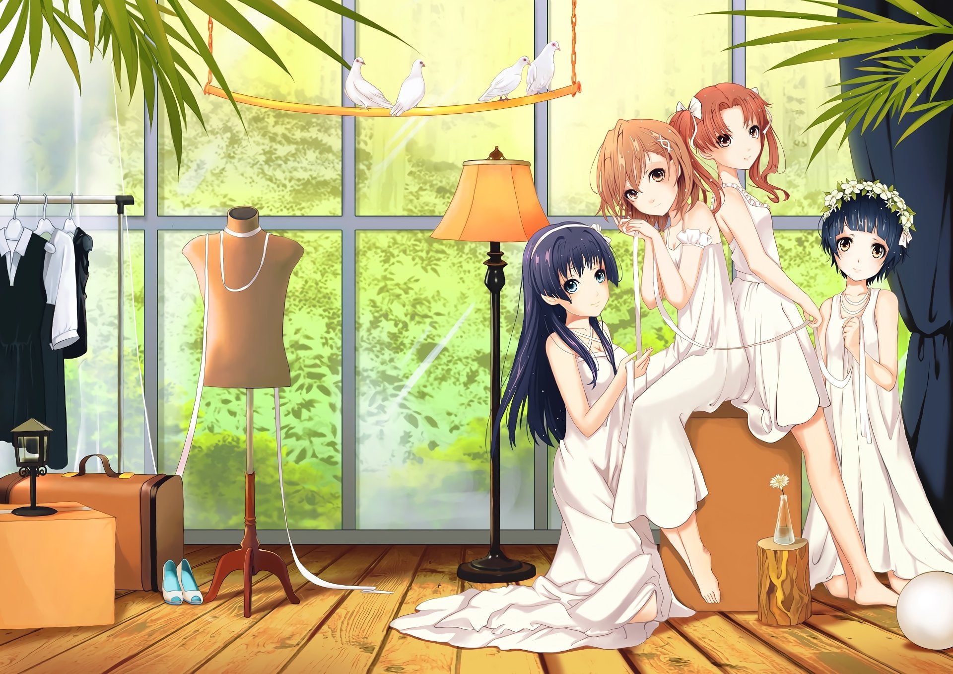 hairstyle, lifestyles, 1080P, fashion, Kuroko Shirai, indoors, To Aru Kagaku No Railgun, clothing, costume, representation, people, young women, group of people, HD Wallpaper