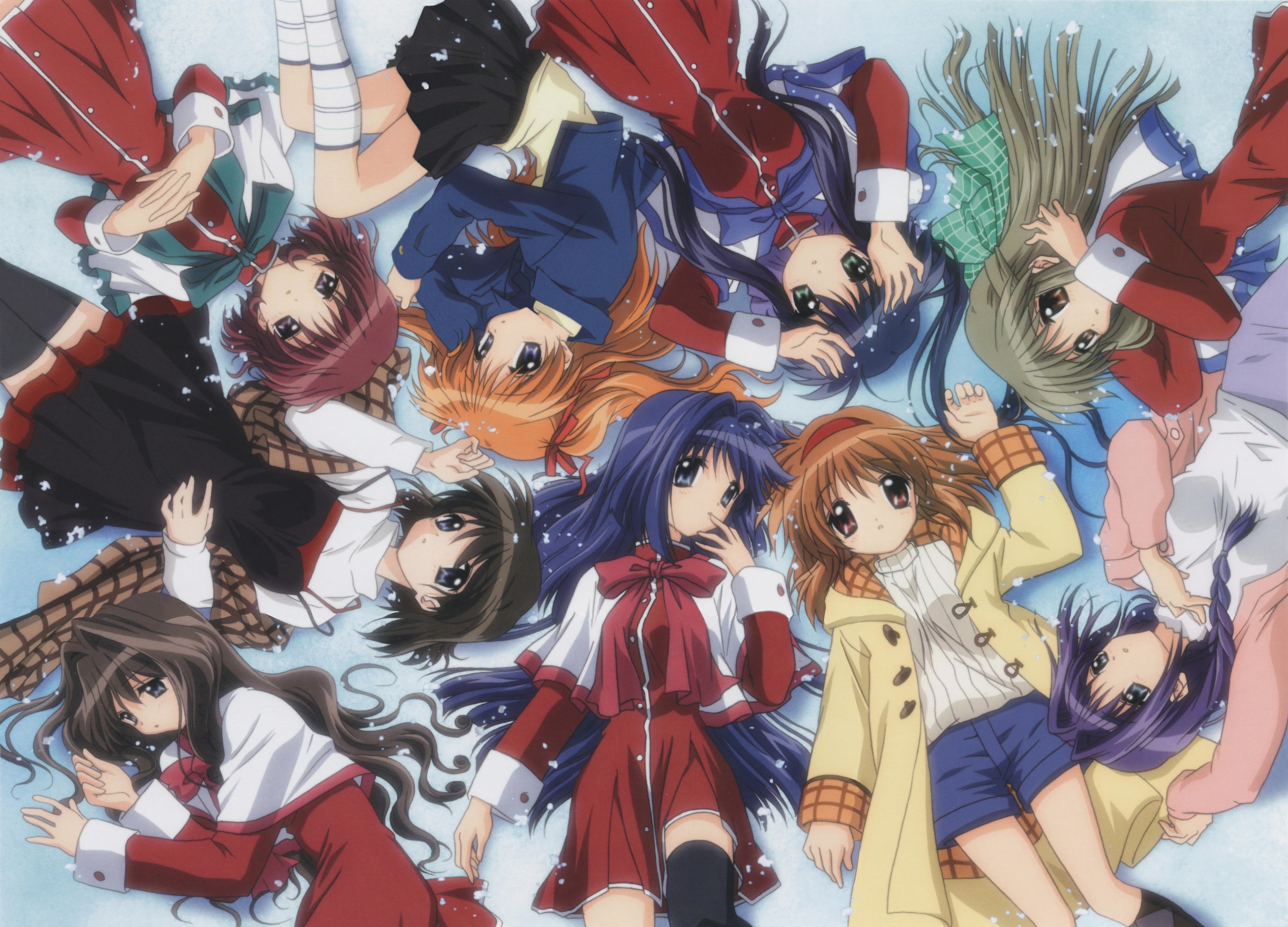 Amano Mishio, Kurata Sayuri, Tsukimiya Ayu, craft, representation, 2K, still life, Minase Nayuki, art and craft, Kanon, festival, Minase Akiko, disguise, HD Wallpaper