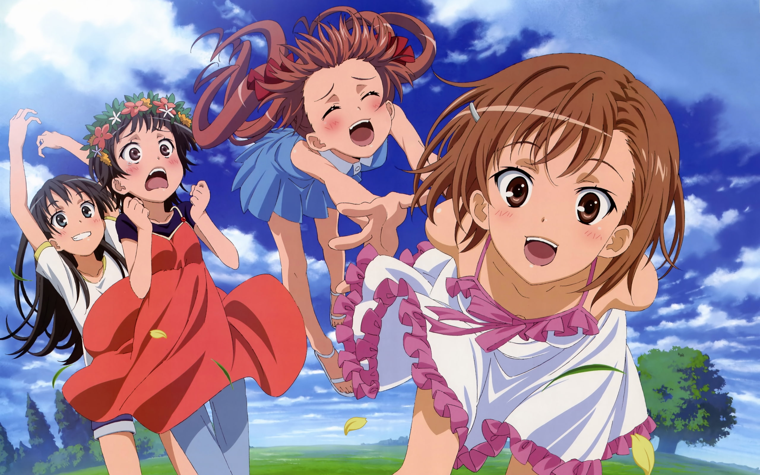 nakamura, naoto, 2K, dress, misaka, kagaku, uiharu, ruiko, kuroko, summer, shirai, aru, majutsu, saten, railgun, mikoto, index, kazari, HD Wallpaper