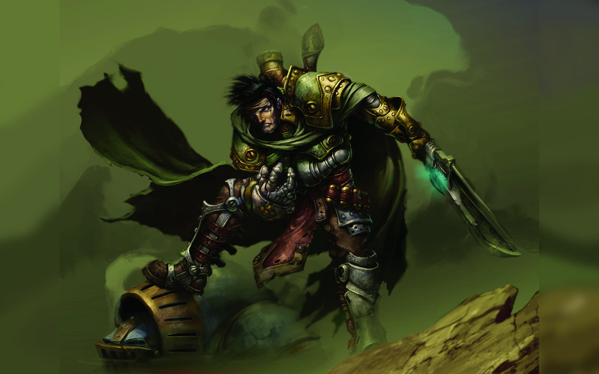 Armored, 1080P, Warmachine, sword, Asheth Magnus, cape, HD Wallpaper