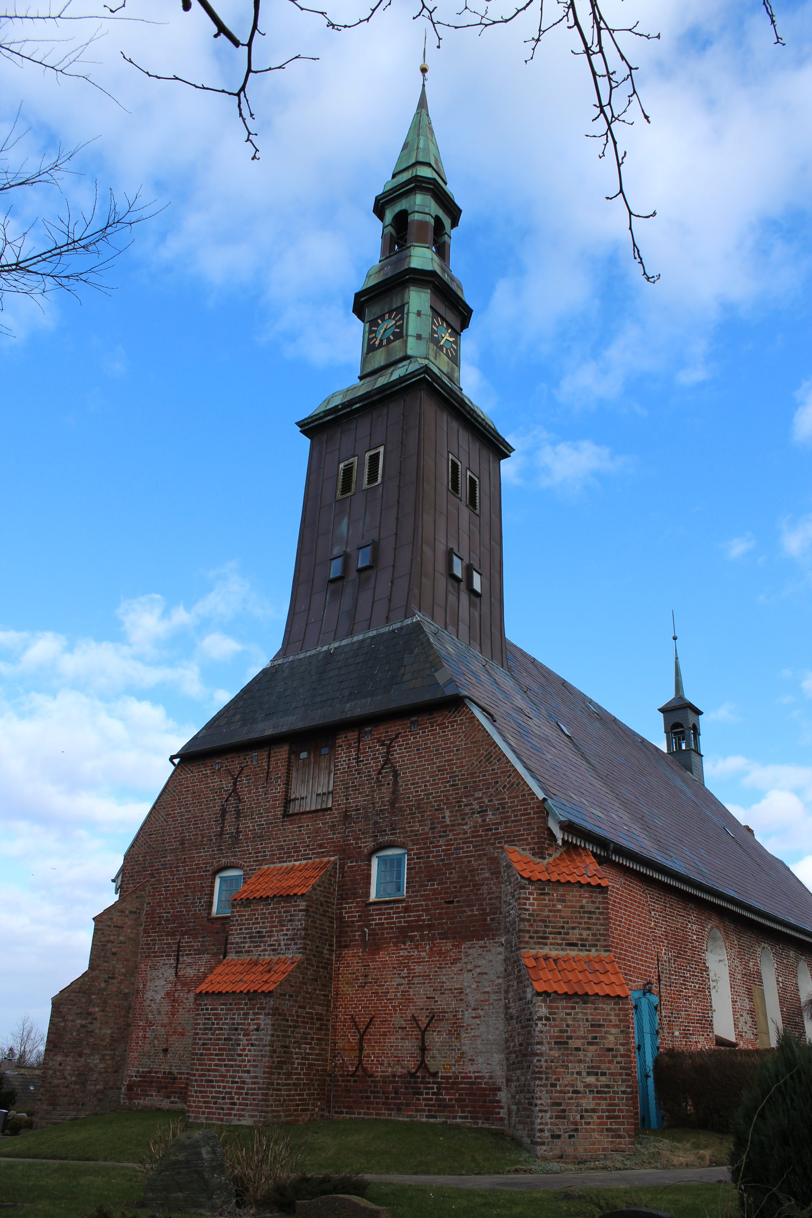 church of st magnus tating, low angle view, eiderstedt, built structure, day, sky, outdoors, building, church, belief, tower, churches, religion, the past, Phone HD Wallpaper
