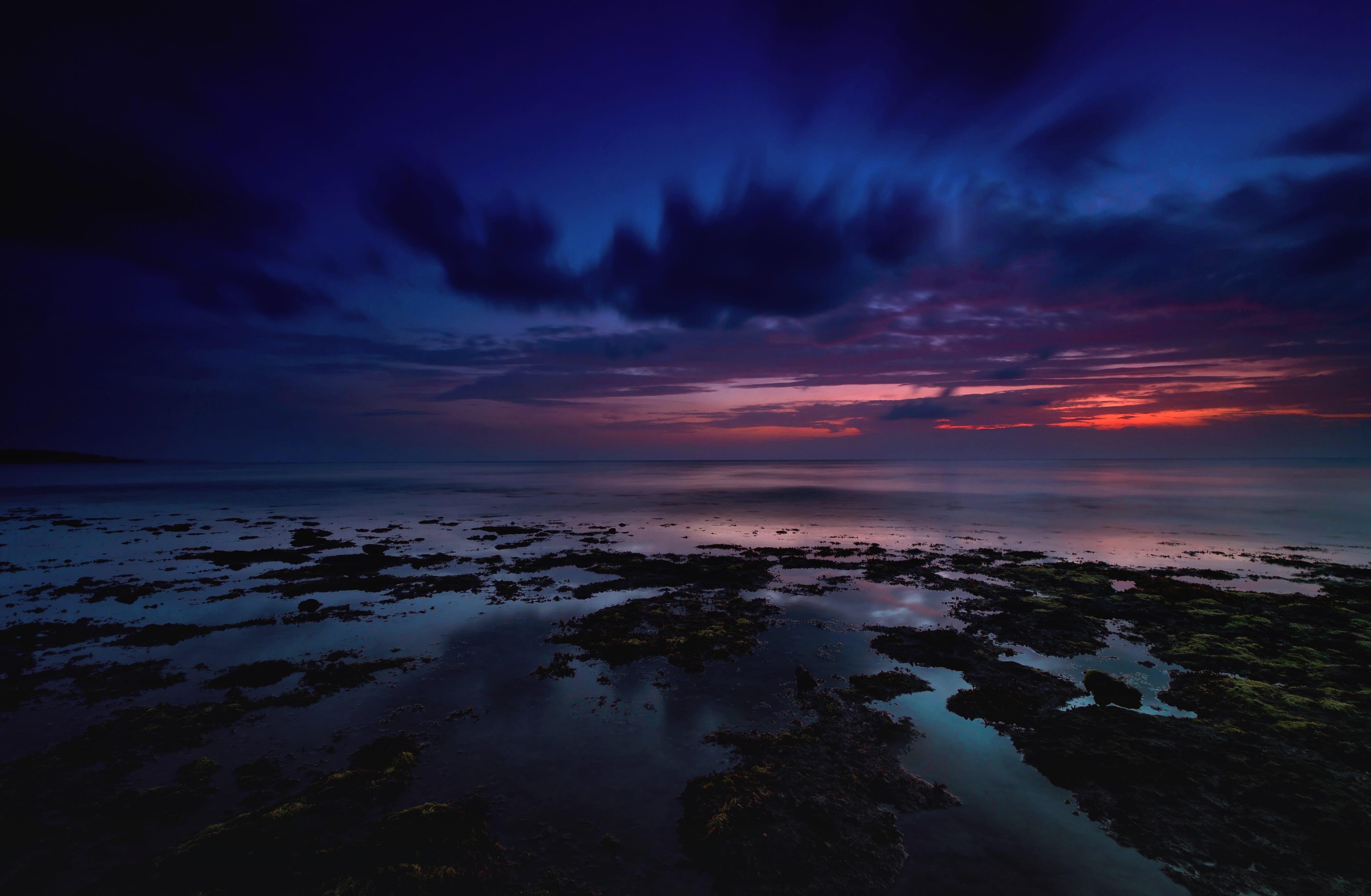 water, landscape, scenics - nature, land, sunset, sea, beauty in nature, pacific, island, environment, dusk, cebu, blue, night, tranquil scene, sky, outdoors, HD Wallpaper