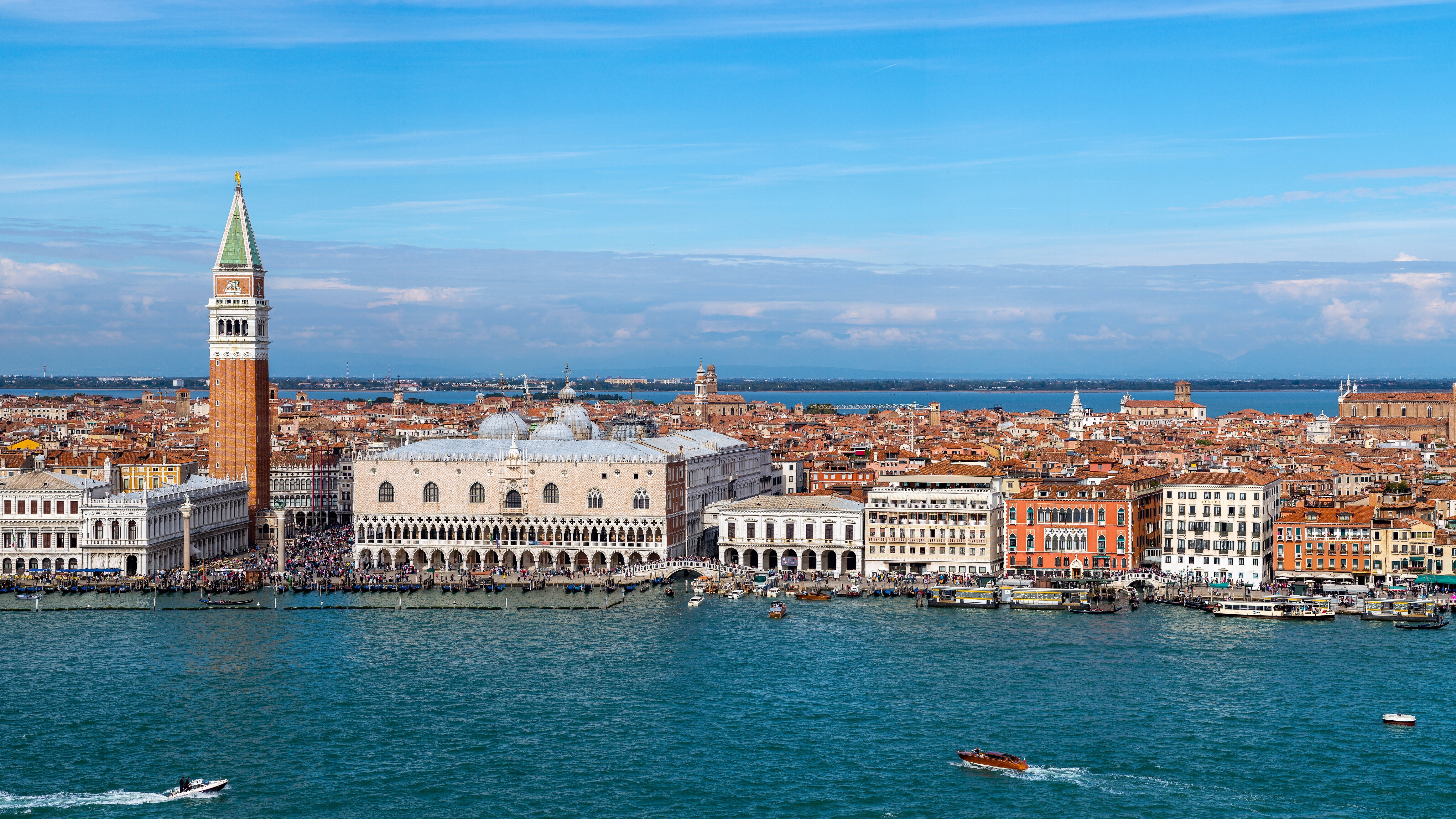 no people, city, architecture, nature, Grand Canal, boats, building exterior, canal, tourism, nautical vessel, skyline, channel, Palace, 5K, HD Wallpaper