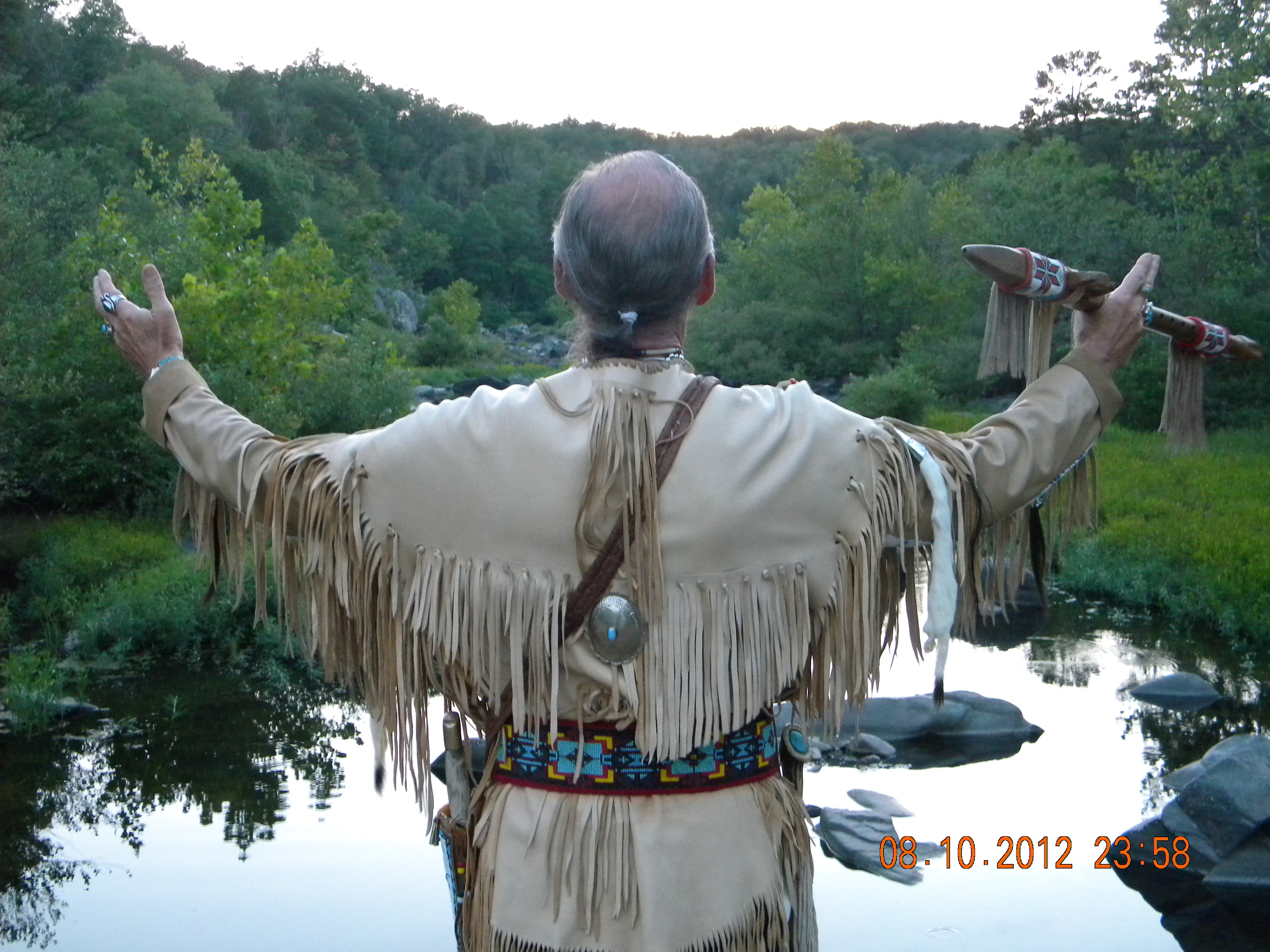 tree, sky, scenic, water, art and craft, cultures, gray, outside, outdoors, real people, poncho, native american, worship, nature, human arm, 2K, people, HD Wallpaper