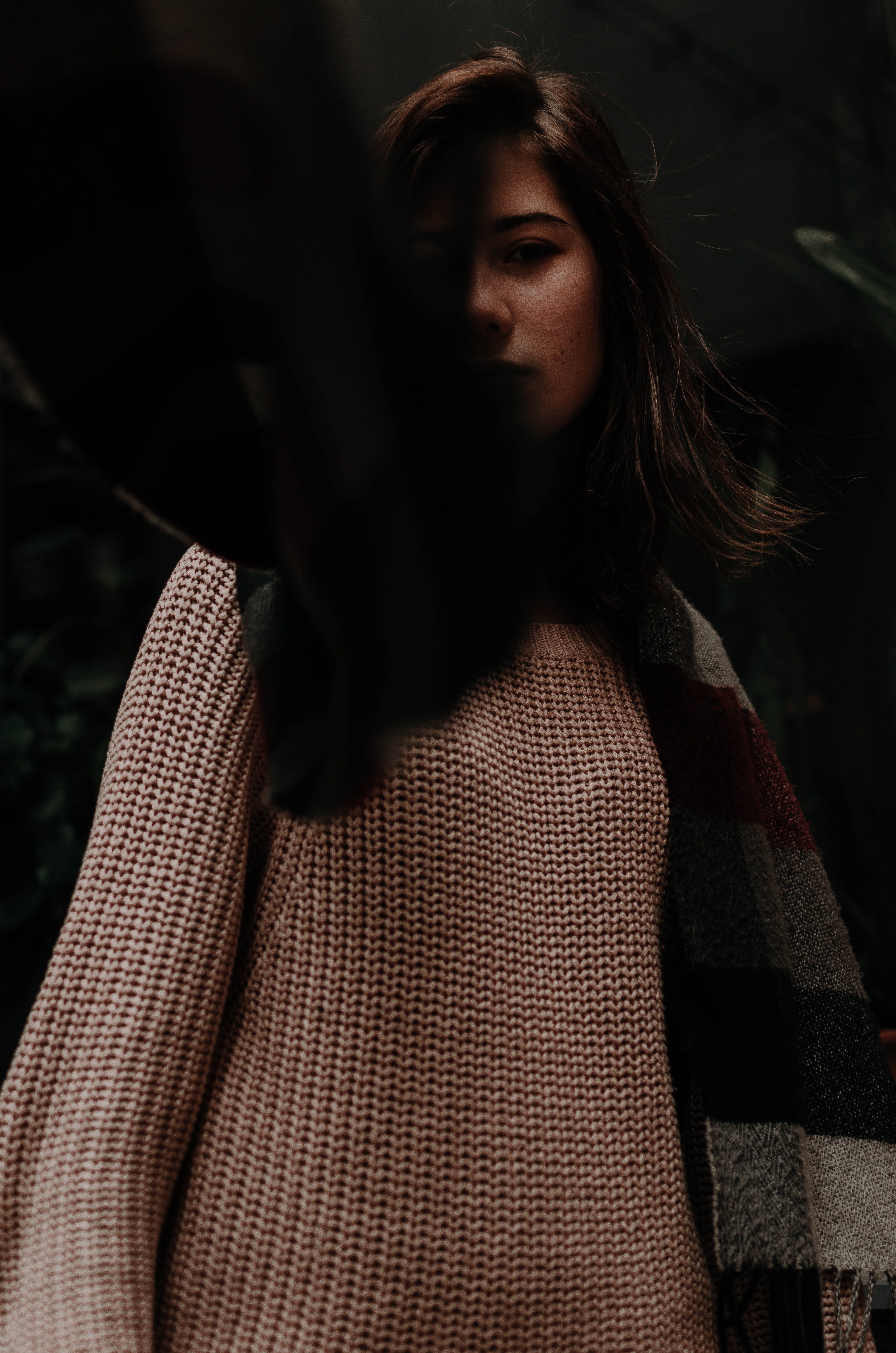 looking, person, young adult, contemplation, adult, beautiful woman, brown, woman, poncho, casual clothing, front view, long, hat, young women, apparel, Phone HD Wallpaper