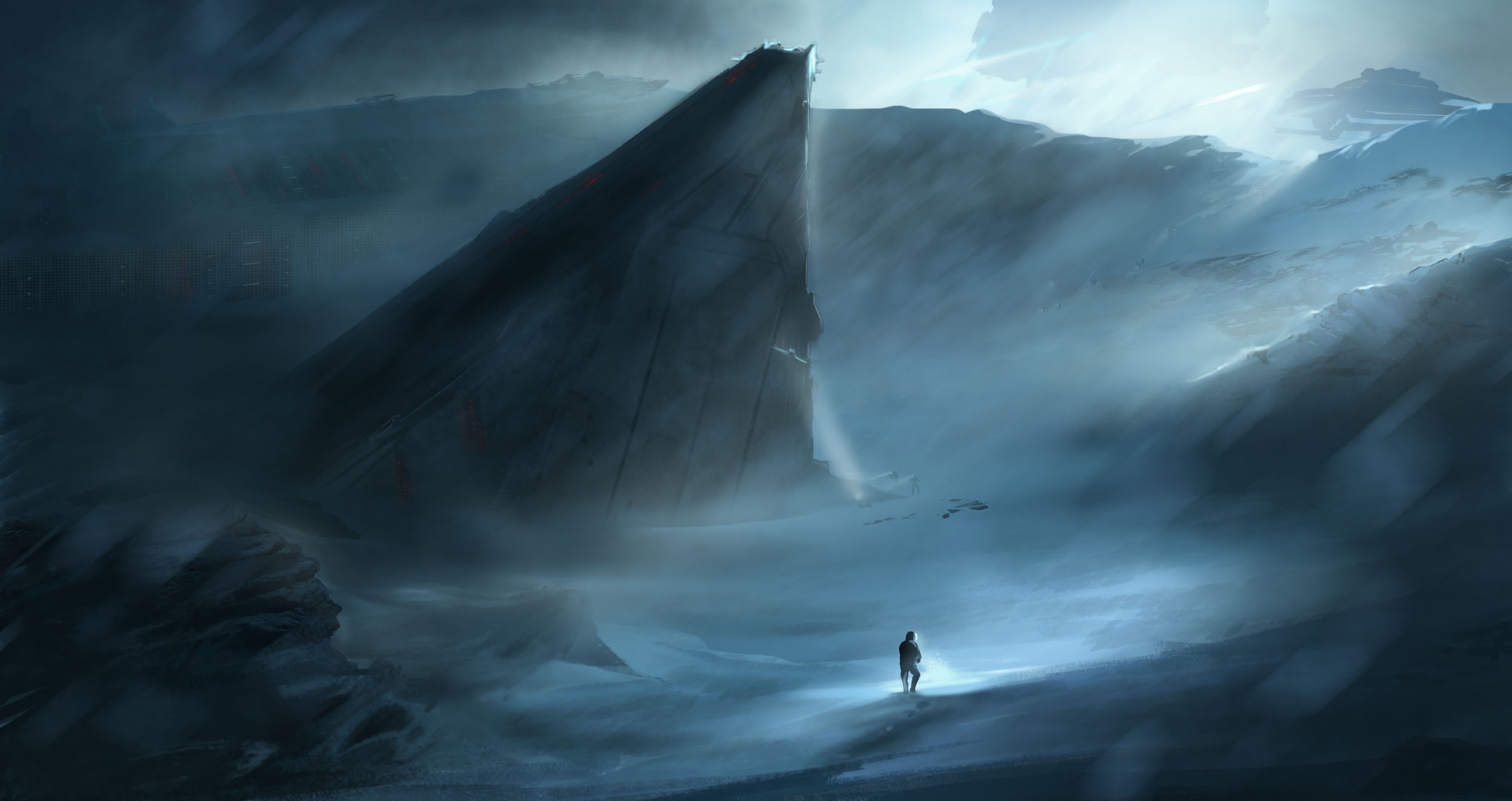 people, art, ship, snow, 1080P, the wreckage, fiction, HD Wallpaper