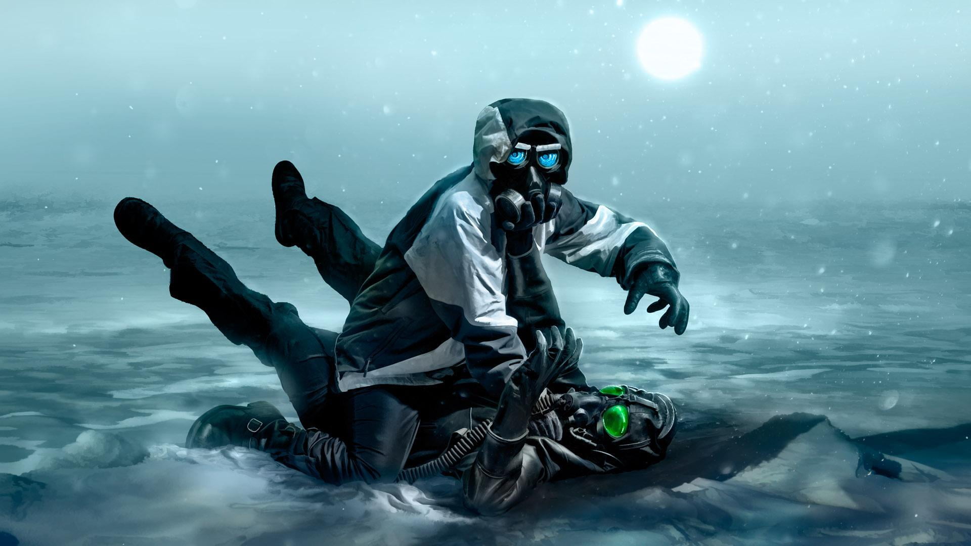 art, men, adventure, sport, two, full length, security, black, non-urban scene, romance of the Apocalypse, sea, romantically apocalyptic, jacket, cold temperature, HD Wallpaper