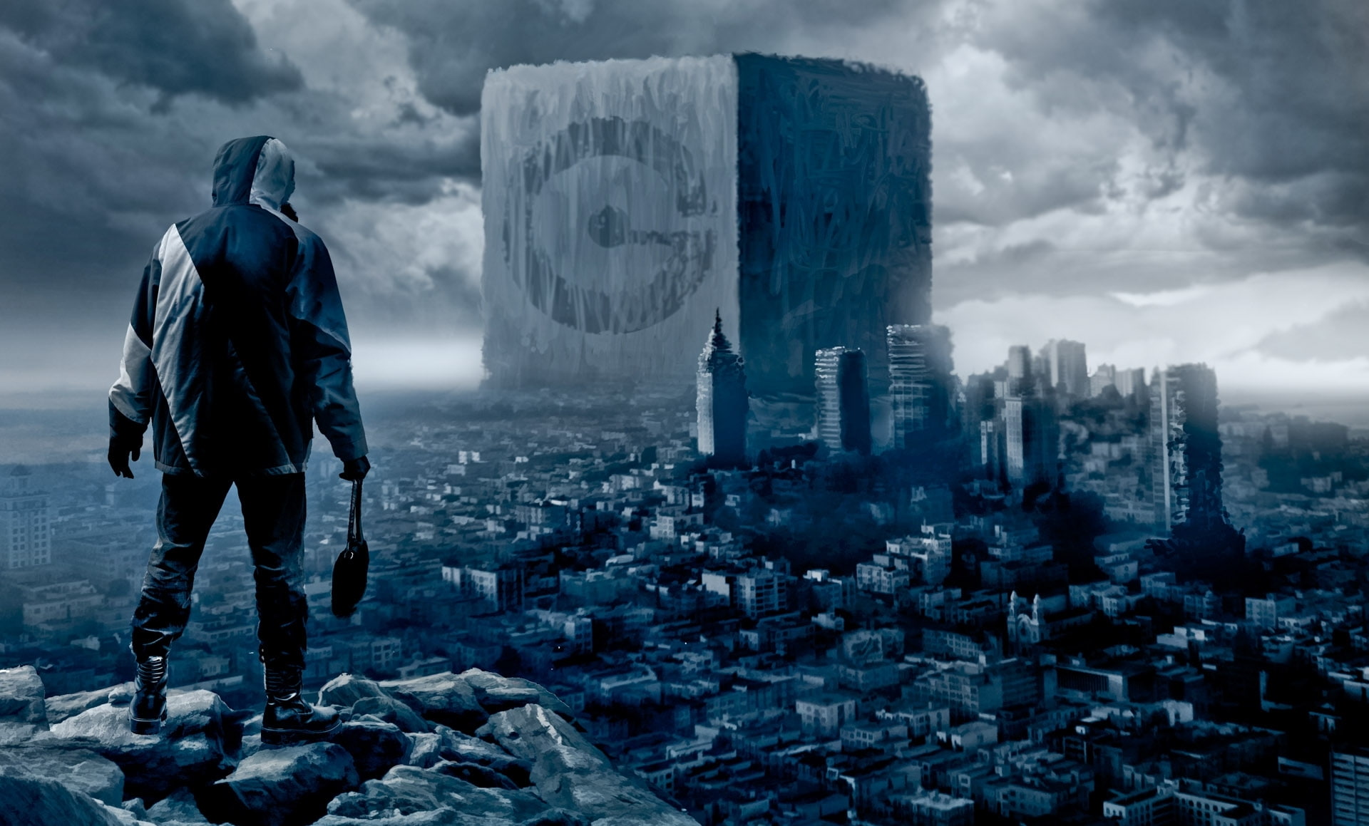 sci fi, apocalyptic, 1080P, romantically, alexiuss, dark, people, destruction, ruins, cities, decay, comics, post, HD Wallpaper