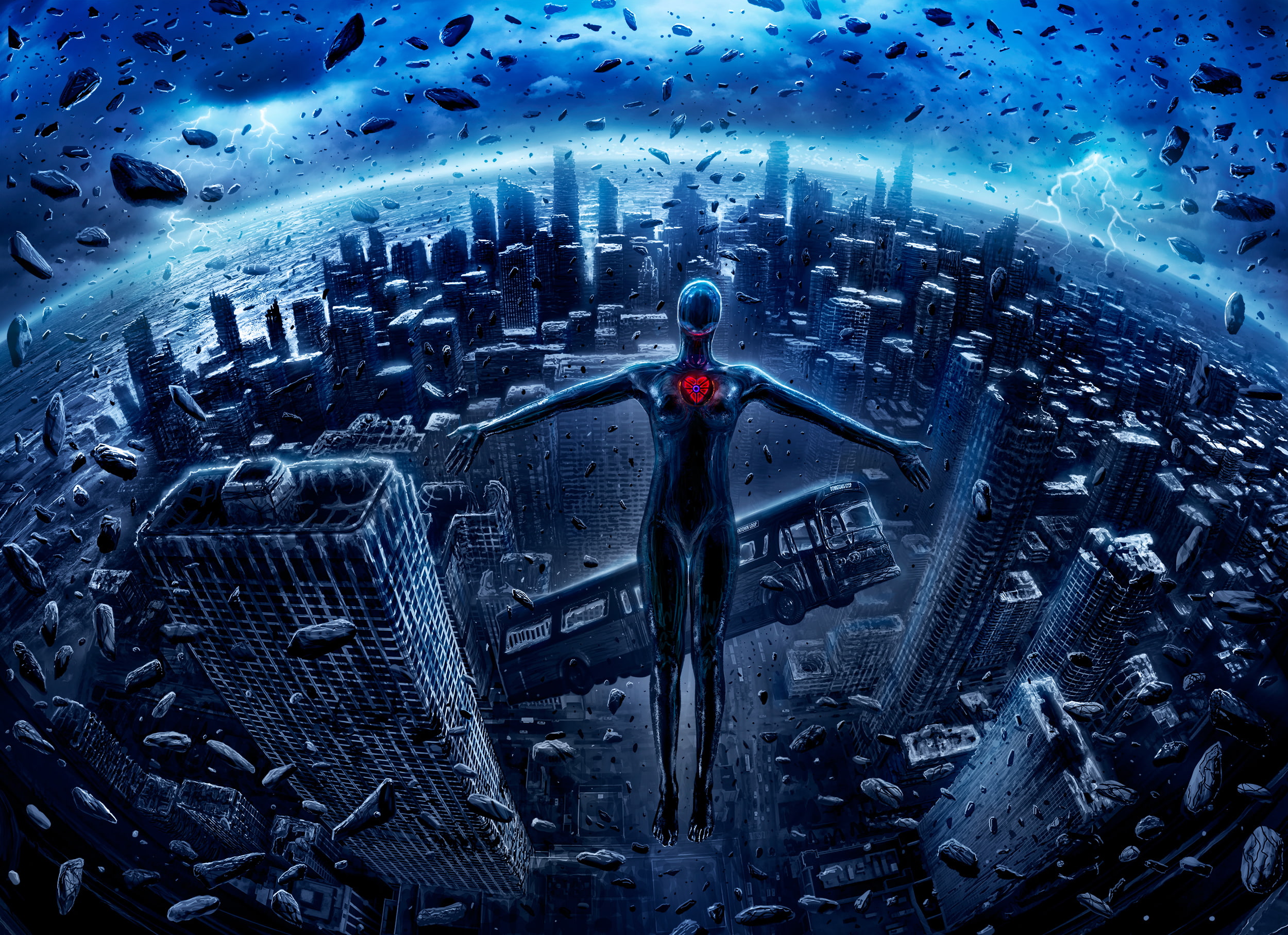 1080P, fiction, romantically apocalyptic, apocalypse, alexiuss, the city, skyscrapers, HD Wallpaper