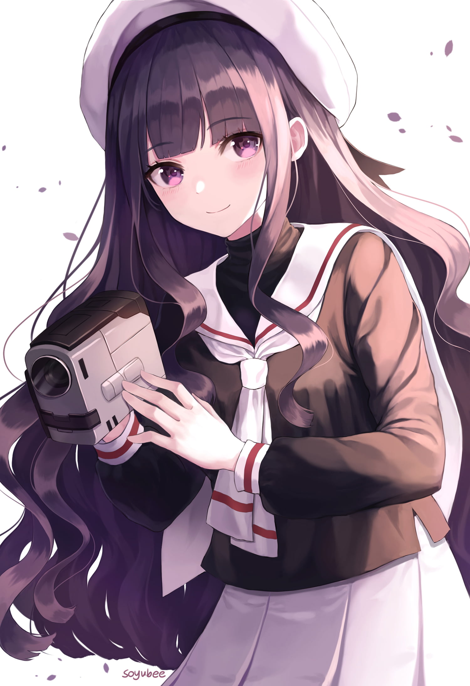 purple eyes, anime, Daidouji Tomoyo, long hair, camera, purple hair, 1080P, anime girls, Card Captor Sakura, Phone HD Wallpaper