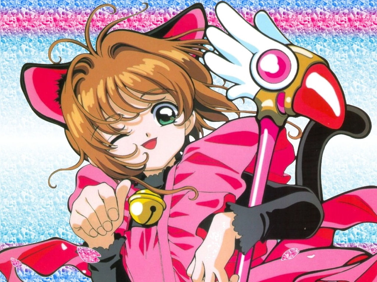 cardcaptor, sakura, animal ears, hd, 720P, animal, captor, kinomoto, cardcaptor sakura, ears, x, art, card, anime, HD Wallpaper