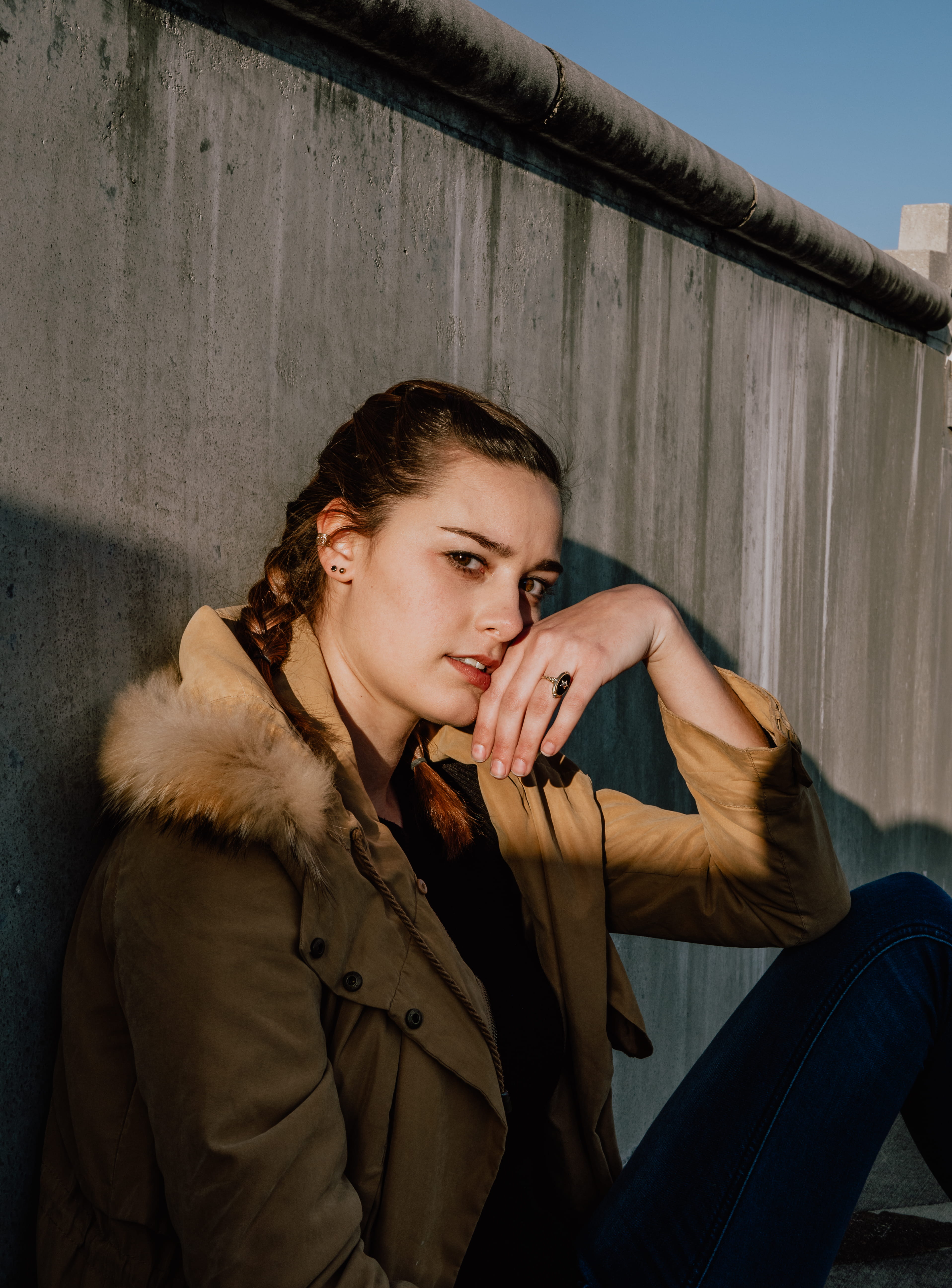 suit, casual clothing, sleeve, beauty, front, person, clothing, 5K, leisure activity, tuscaloosa, man, coat, photoshoot, jacket, women, concrete, woman, Phone HD Wallpaper