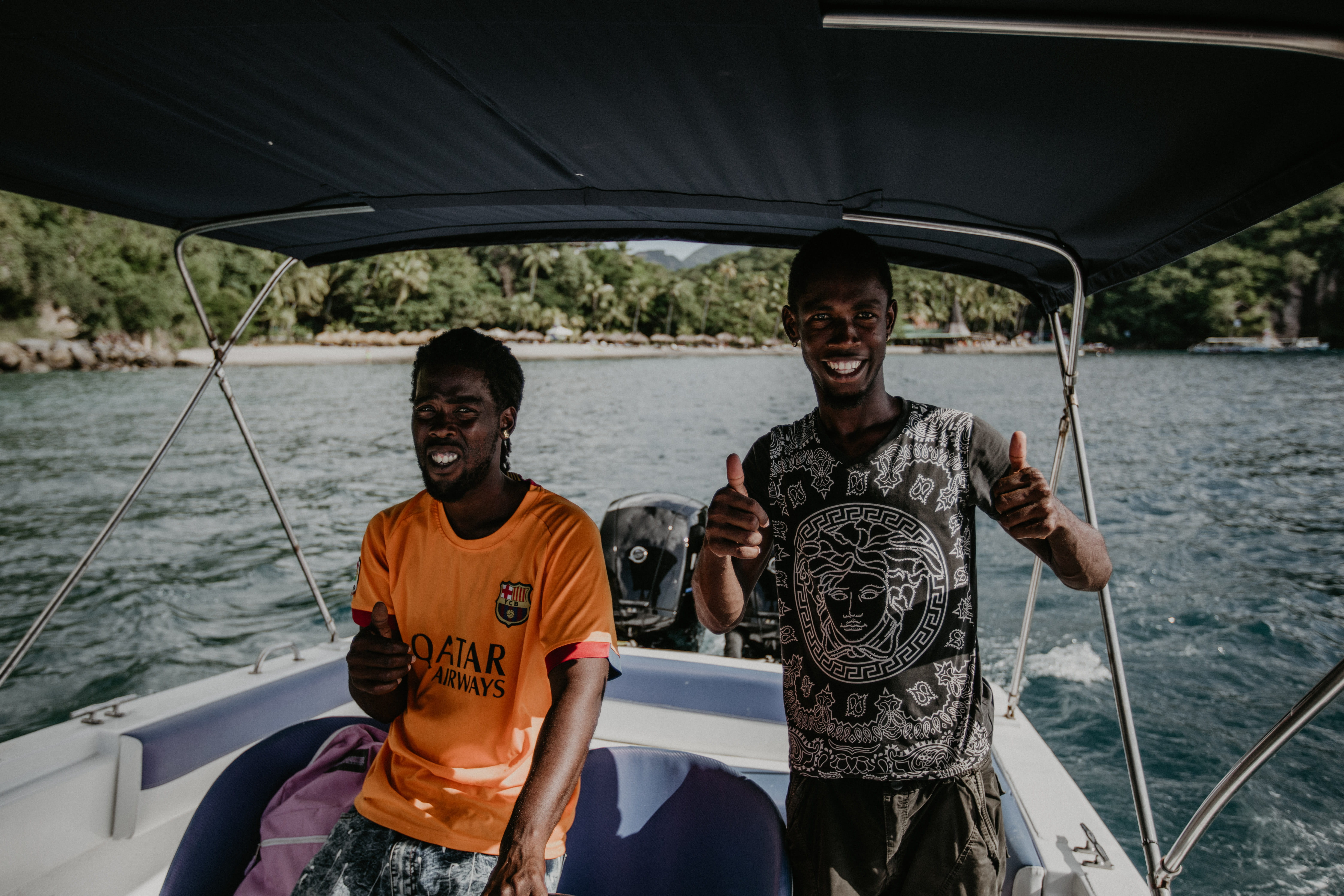 vehicle, lifestyles, sleeve, motorboat, vessel, young adult, water, apparel, outdoors, nautical vessel, travel, watercraft, accessory, lifejacket, smiling, HD Wallpaper