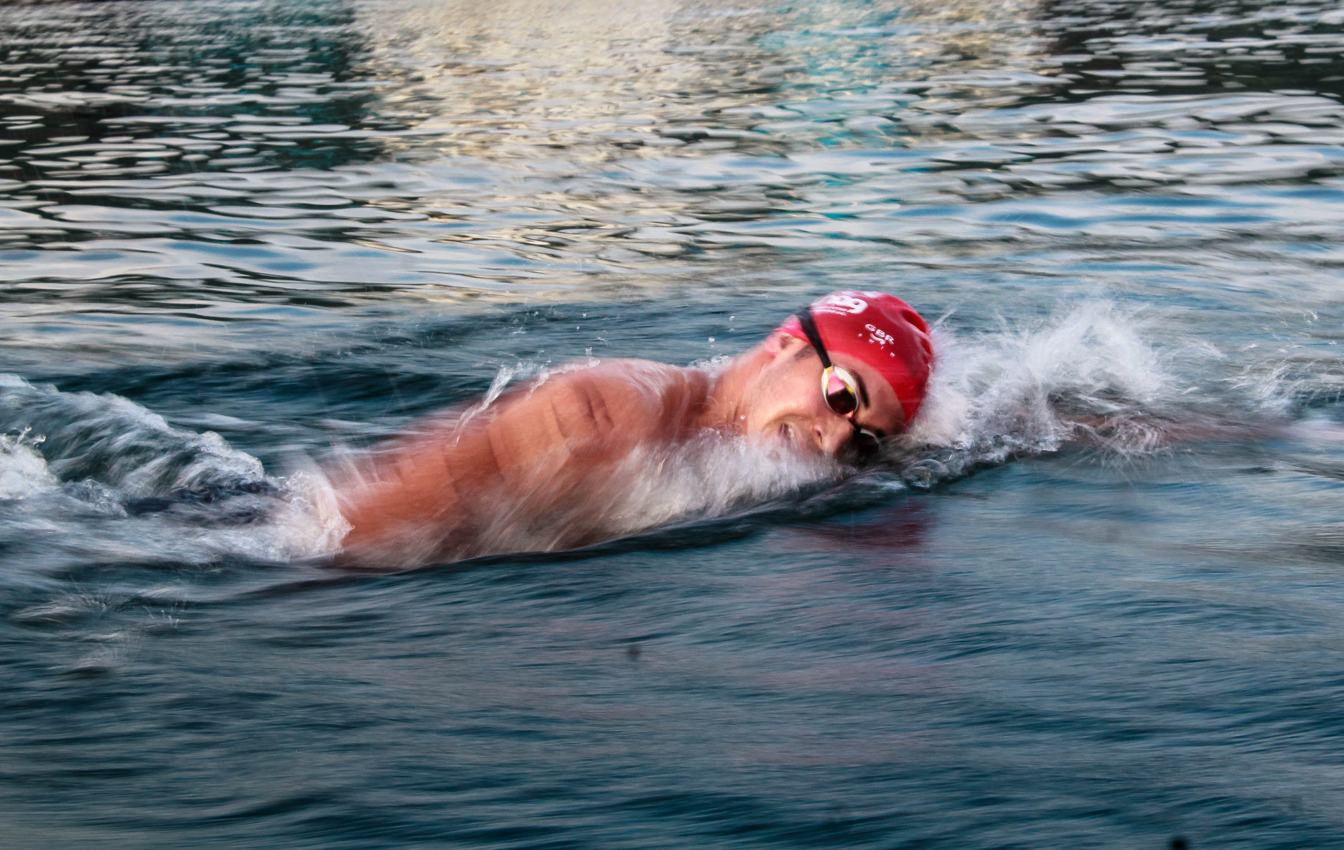 one person, diving, water, man, outdoors, waterfront, mammal, dog, human, diver, bathing cap, day, face, mouth open, body, rippled, apparel, person, lifejacket, HD Wallpaper