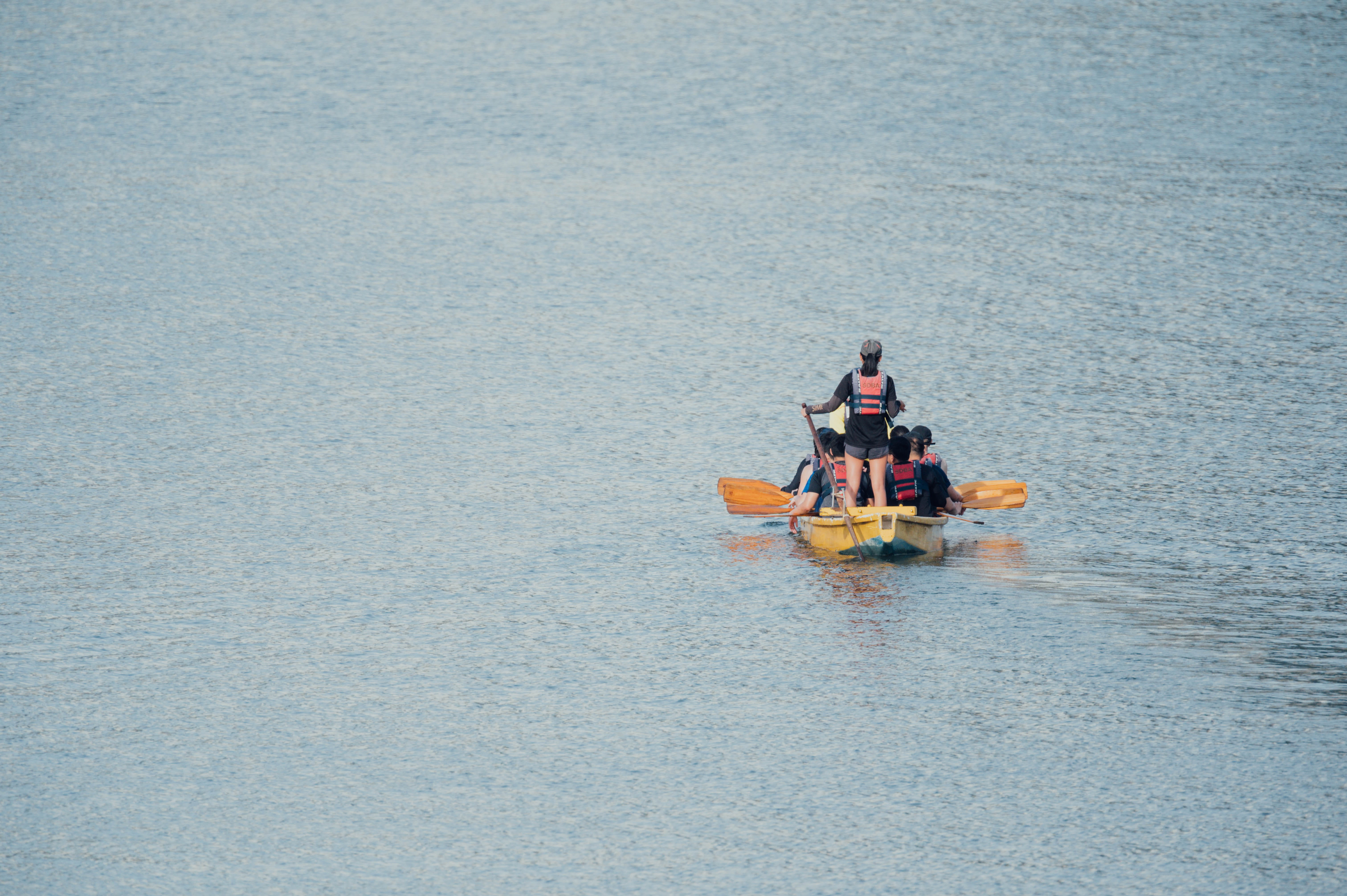dinghy, paddle, togetherness, yellow, lifejacket, men, vest, two people, human, people, mode of transportation, 5K, outdoors, transportation, day, clothing, HD Wallpaper