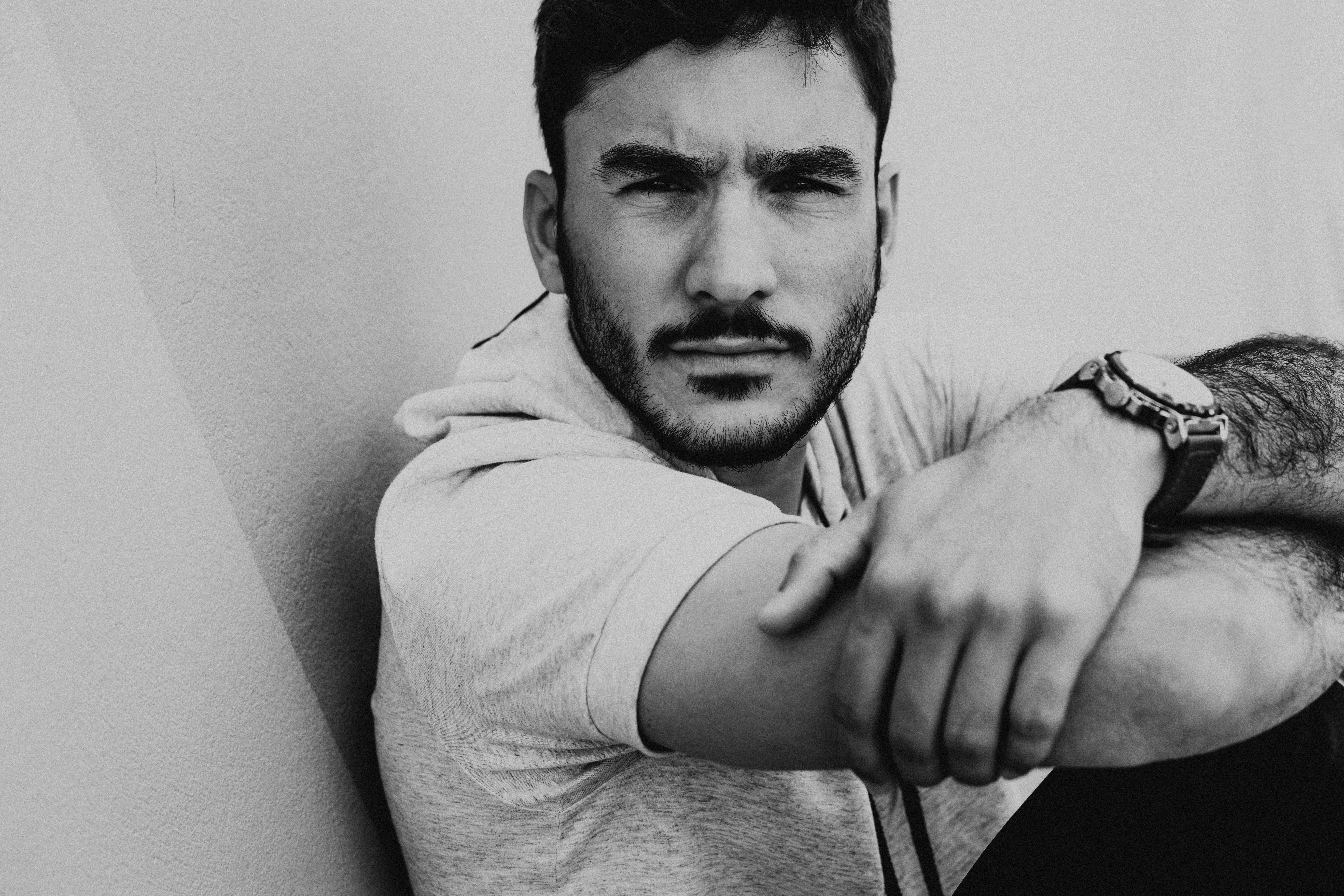 close-up, clothes, leaning, human, beautiful people, finger, model, young men, borba, people, young adult, shirt, men fashion, lifestyles, face, 5K, male, HD Wallpaper