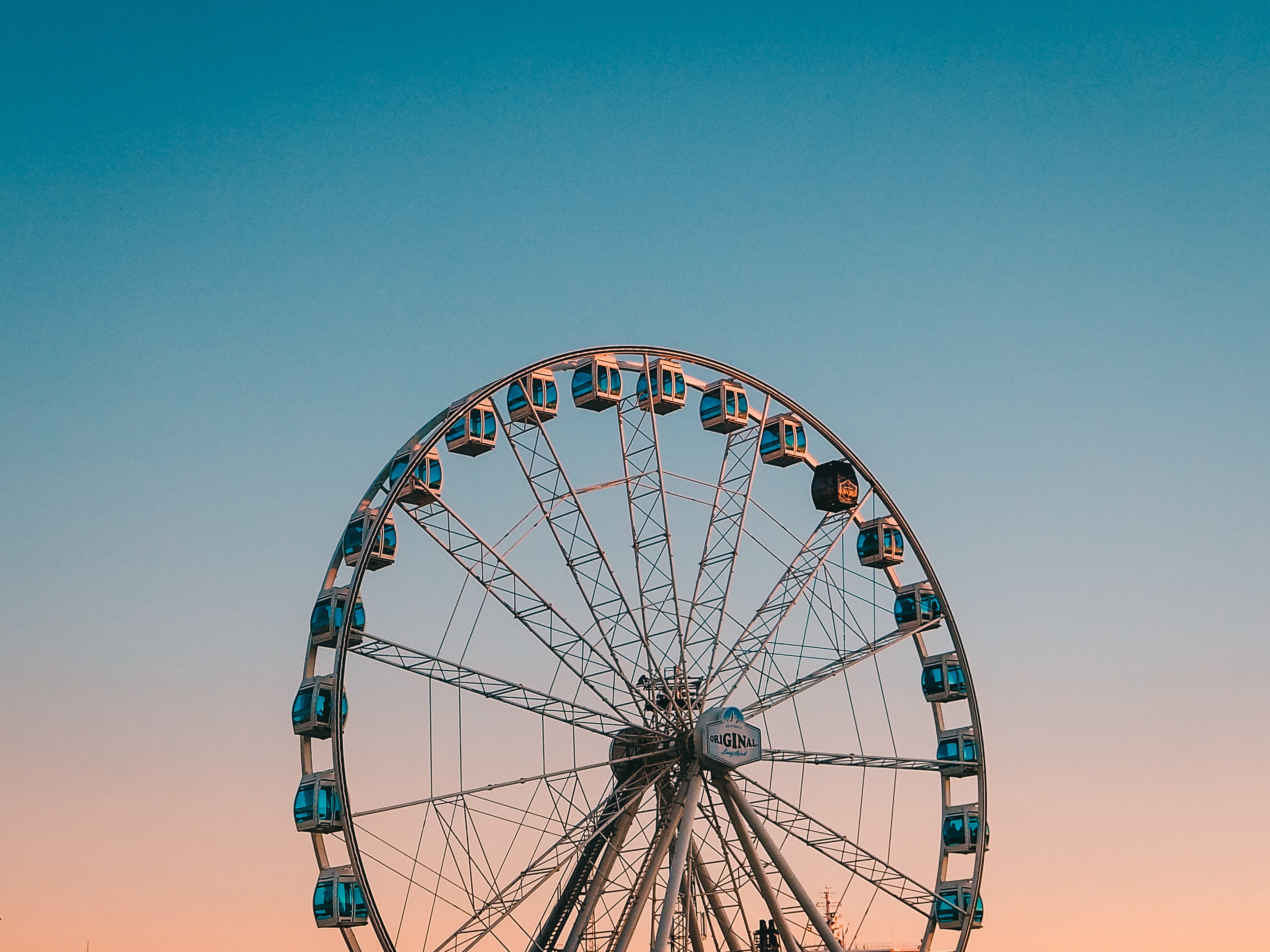 eye, low angle view, helsinki, blue, finland, traveling carnival, pink, sunset, outdoors, leisure activity, no people, photography, copy space, sky, orange, HD Wallpaper