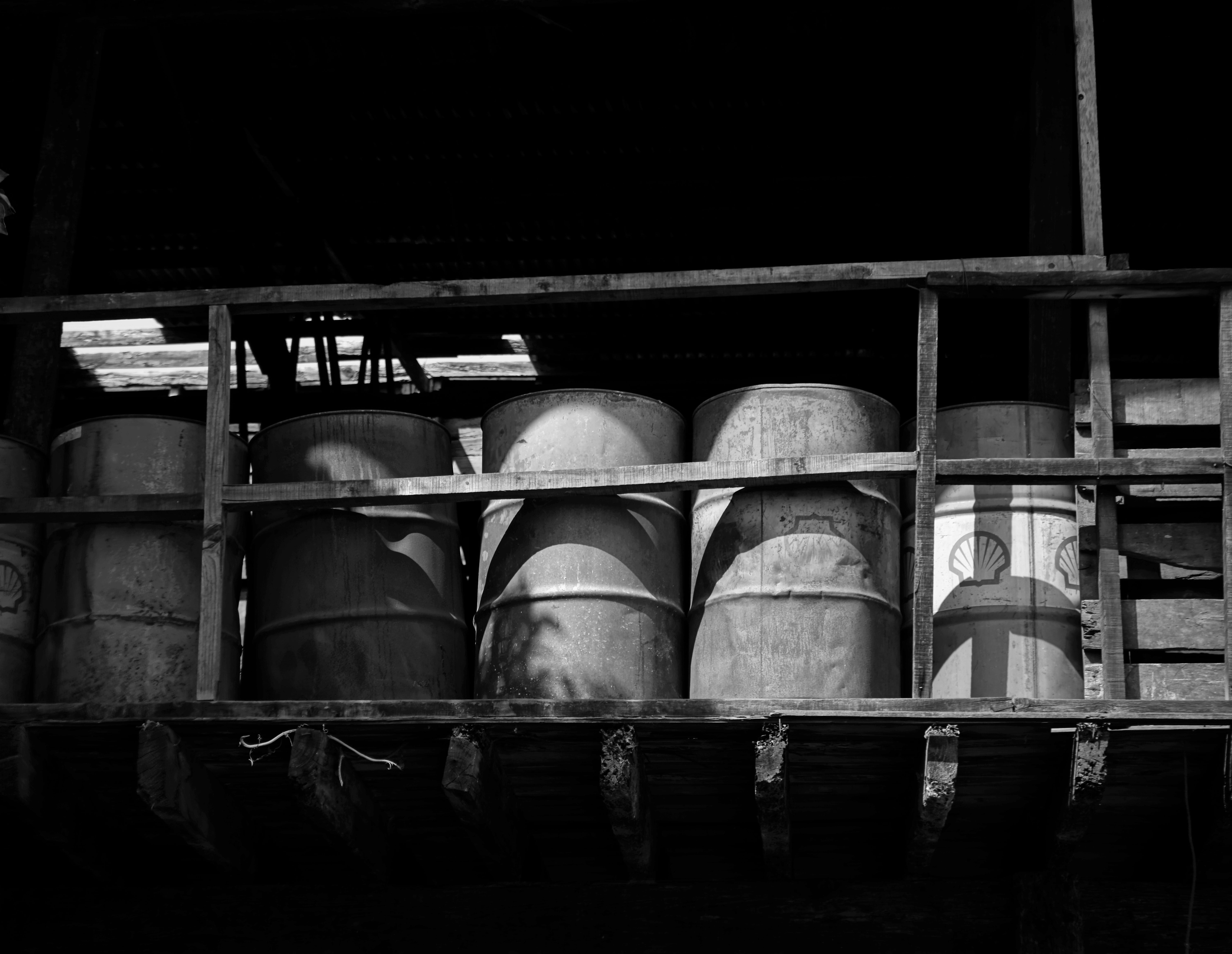 indoors, blossom, plant, container, arrangement, business, side by side, shelf, winemaking, factory, cylinder, warehouse, milk can, drums, metal, photo, HD Wallpaper