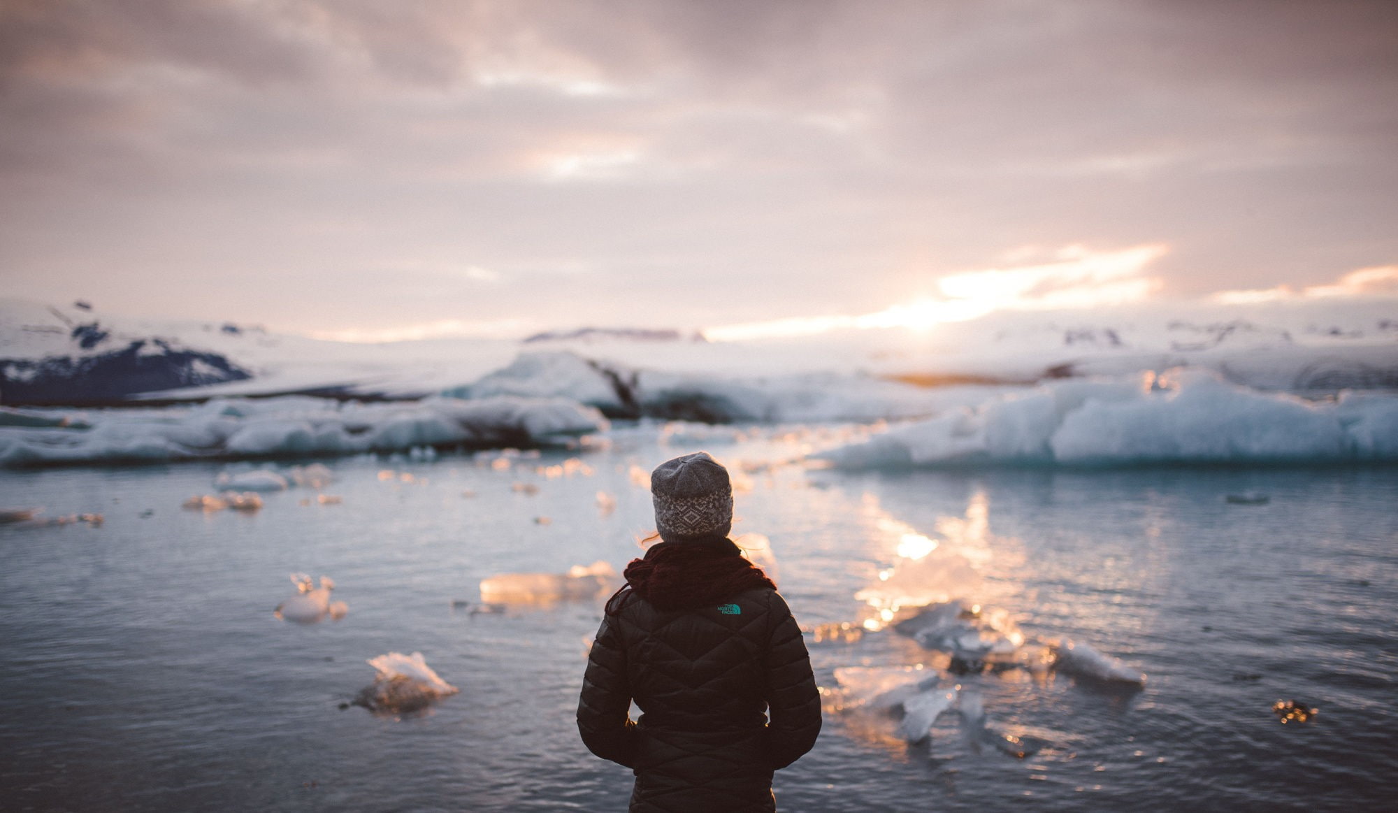 bonnet, ice, landscape, 1080P, winter, women, nature, jacket, HD Wallpaper