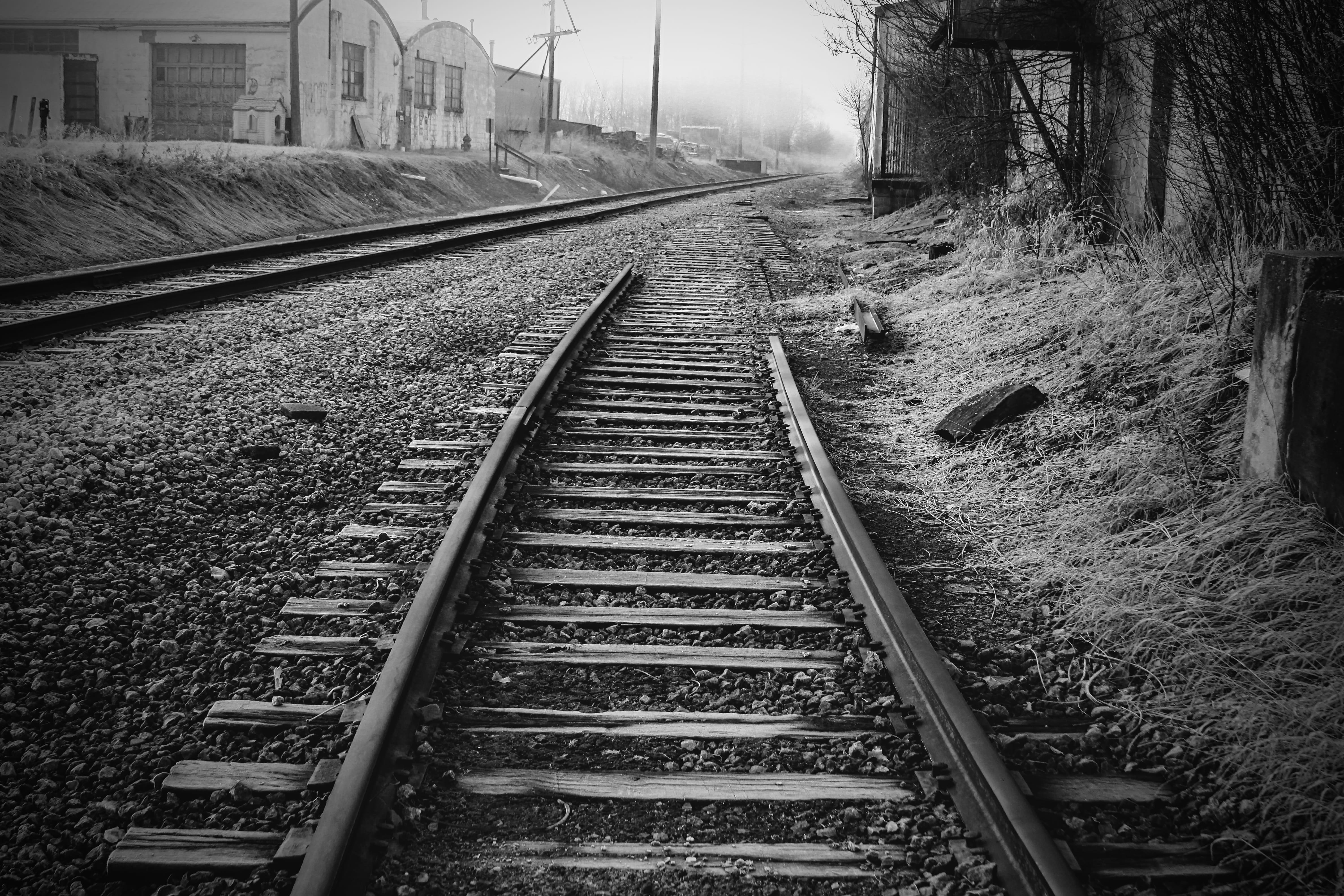 mode of transportation, 4K, track, travel, tree, direction, train track, parallel, public transportation, railtrack, plant, day, gravel, railroad, outdoors, HD Wallpaper