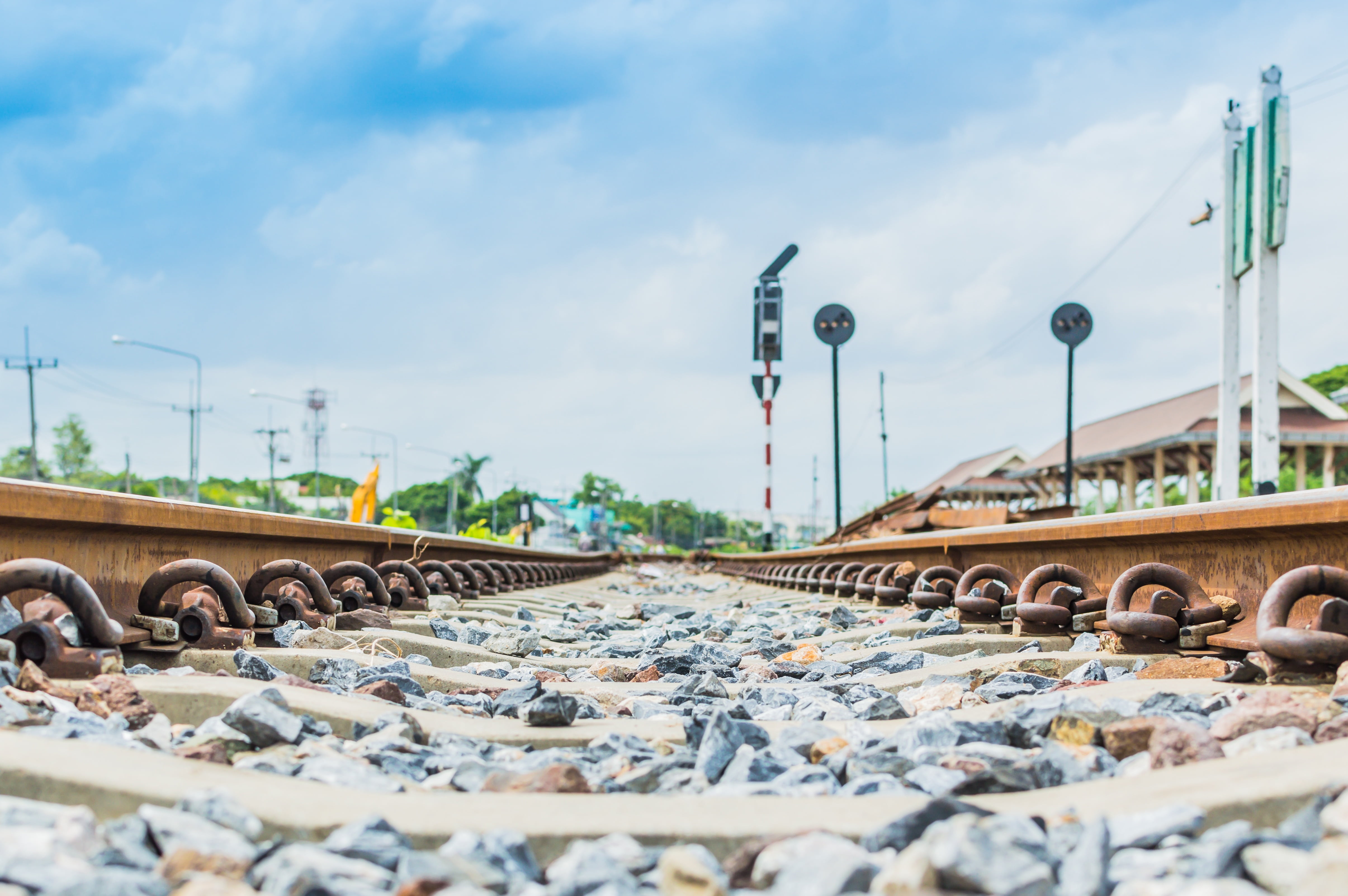 cloud - sky, 4K, iron, direction, day, track, eye, tracks, transport, mode of transportation, line, no people, public transportation, metal, path, travel, HD Wallpaper