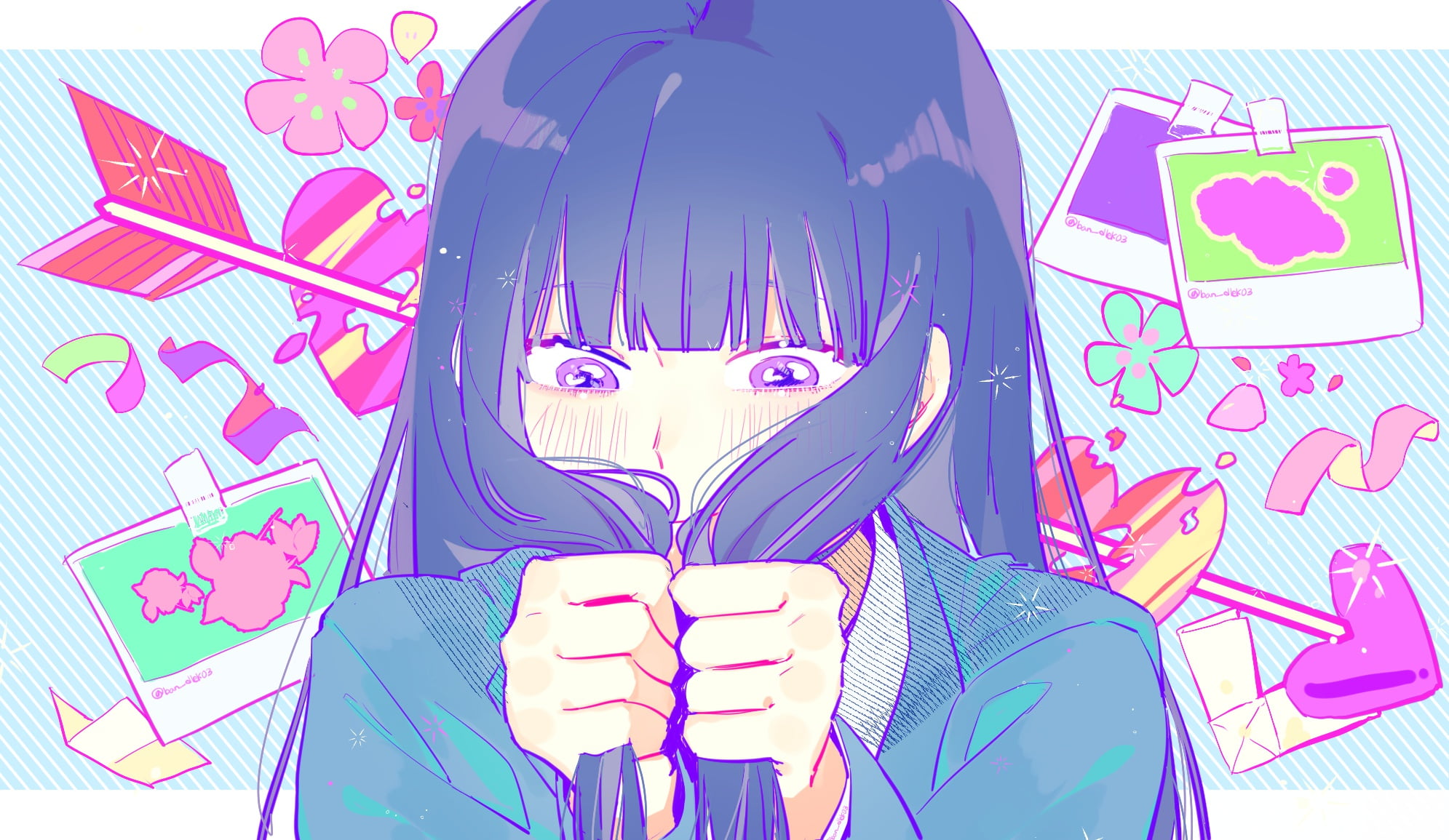 long hair, Kuronuma Sawako, digital art, 1080P, artwork, Kimi ni Todoke, HD Wallpaper