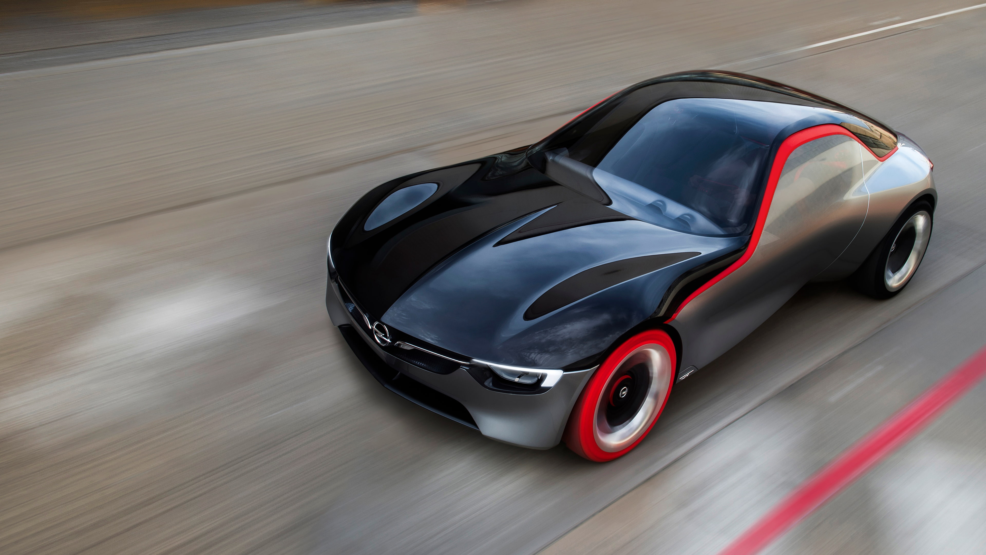 auto racing, crash helmet, sport, high angle view, Opel GT, day, sports race, road, 4K, car, mode of transportation, motor racing track, land vehicle, HD Wallpaper