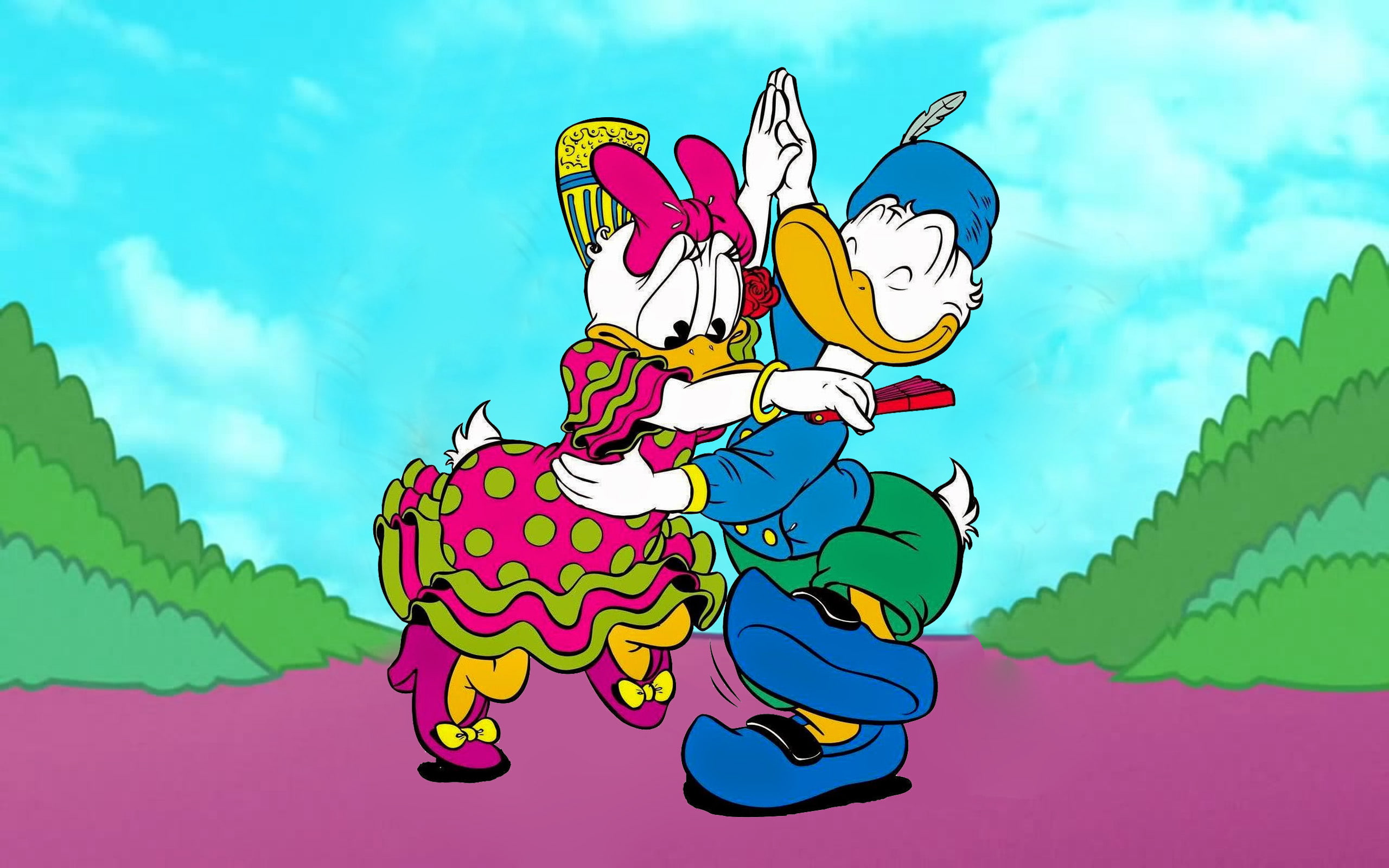 2K, daisy, romantic, hd, duck, dancing, donald, couple, HD Wallpaper