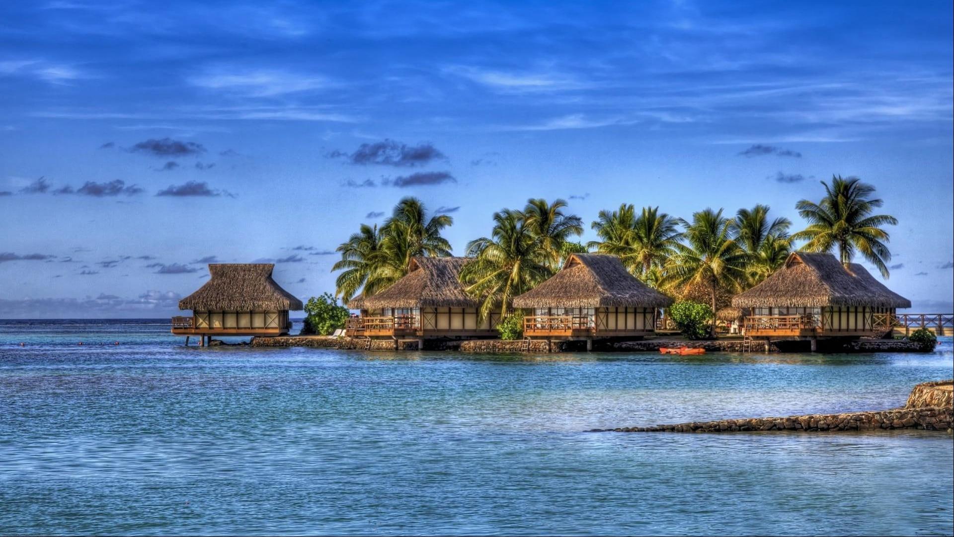  places, romantic, ultra, hd, maldives, bungalow, resorts, 1080P, HD Wallpaper