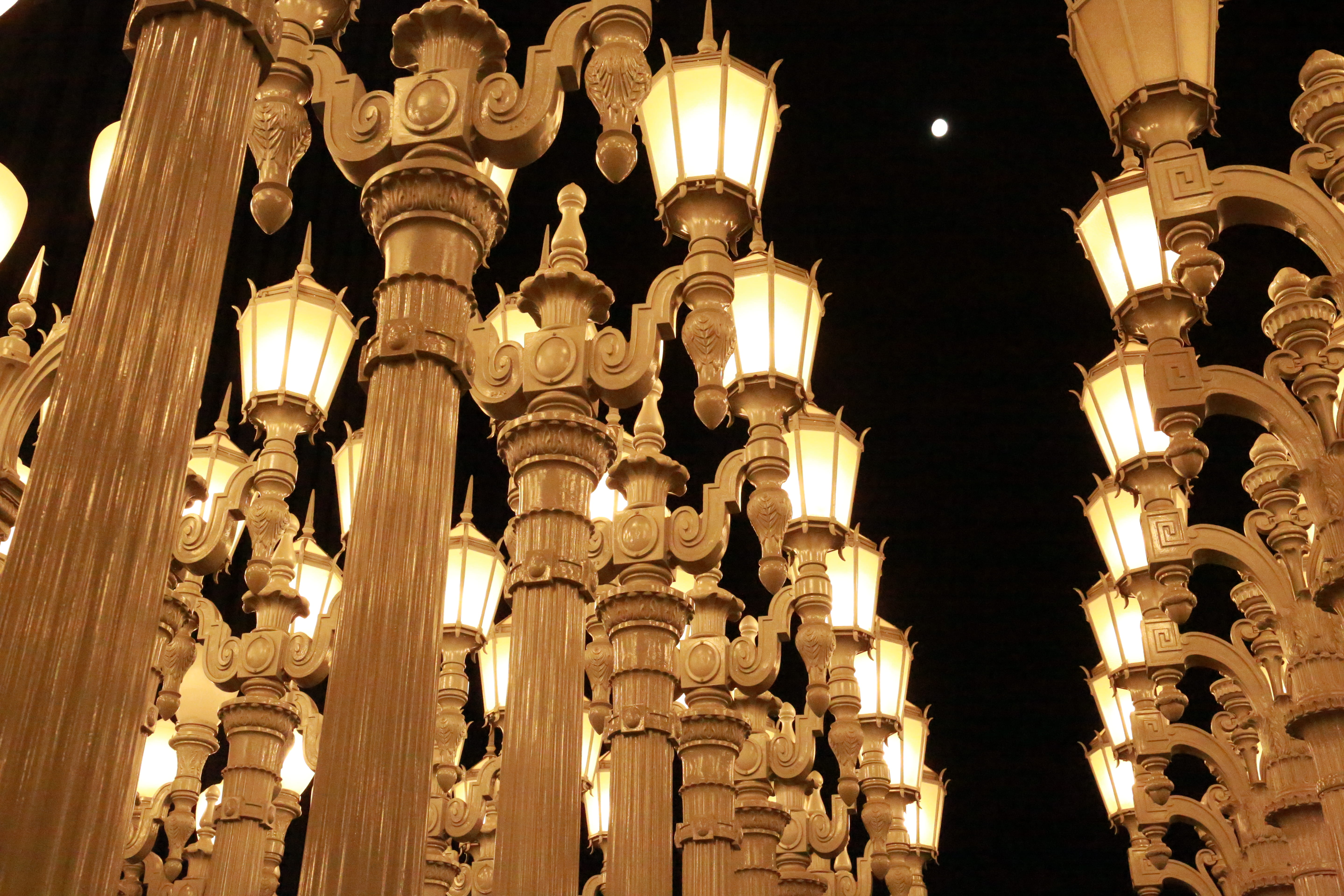 built structure, illuminated, sky, abundance, building, lacma way, hanging, united states, no people, museum, southern california, lacma, in a row, california, HD Wallpaper