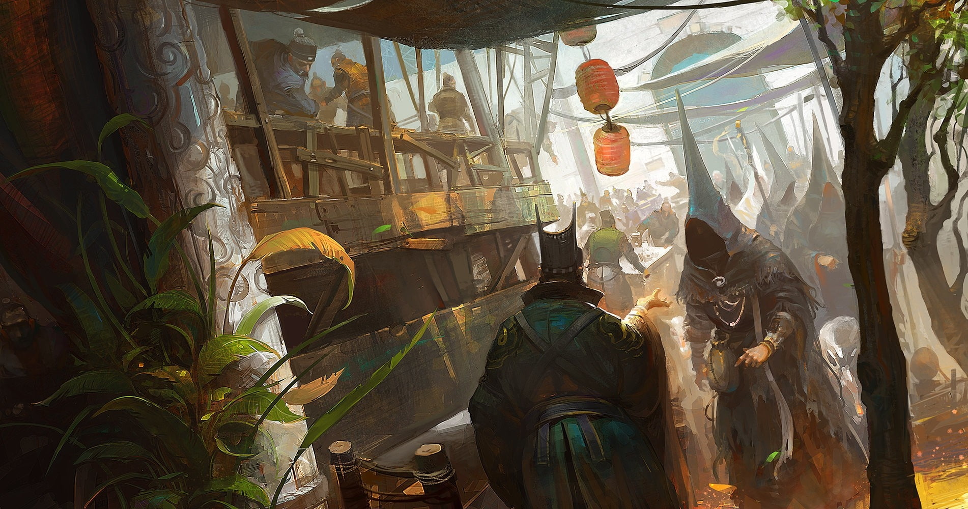 transparent, 720P, creativity, Fantasy, sunlight, representation, textile, hanging, asian culture, built structure, plant part, nature, human representation, HD Wallpaper