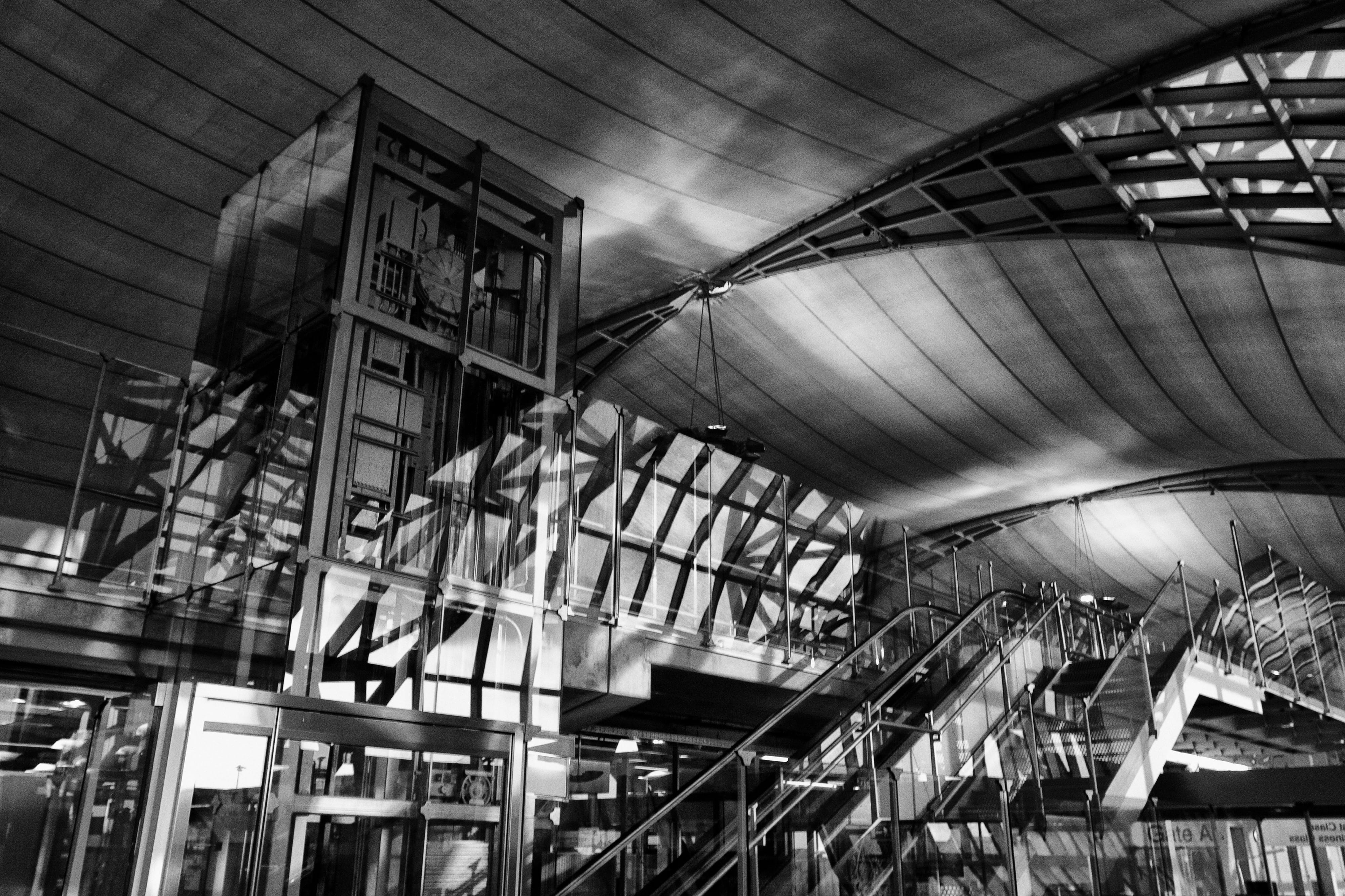 no people, pipe - tube, railroad station, indoors, the stunning, railing, ceiling, 4K, Thailand, staircase, travel, low angle view, captured, bangkok, HD Wallpaper