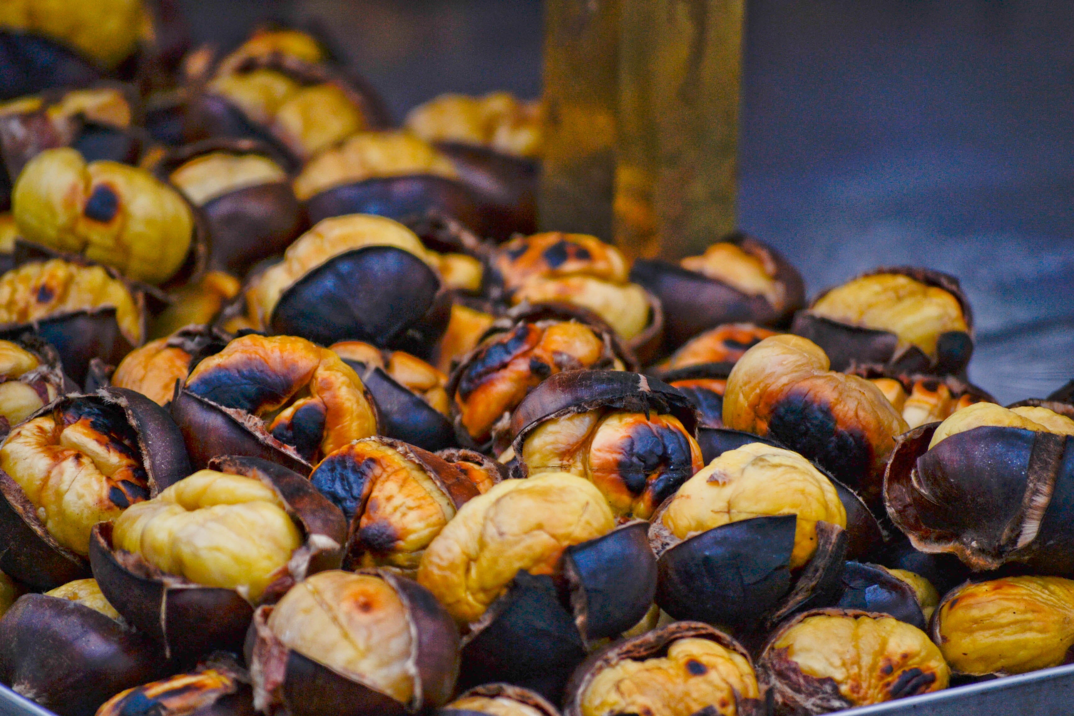 snack, temptation, still life, autumn, retail, indoors, close-up, heap, no people, focus on foreground, large group of objects, chestnuts, food, wellbeing, HD Wallpaper