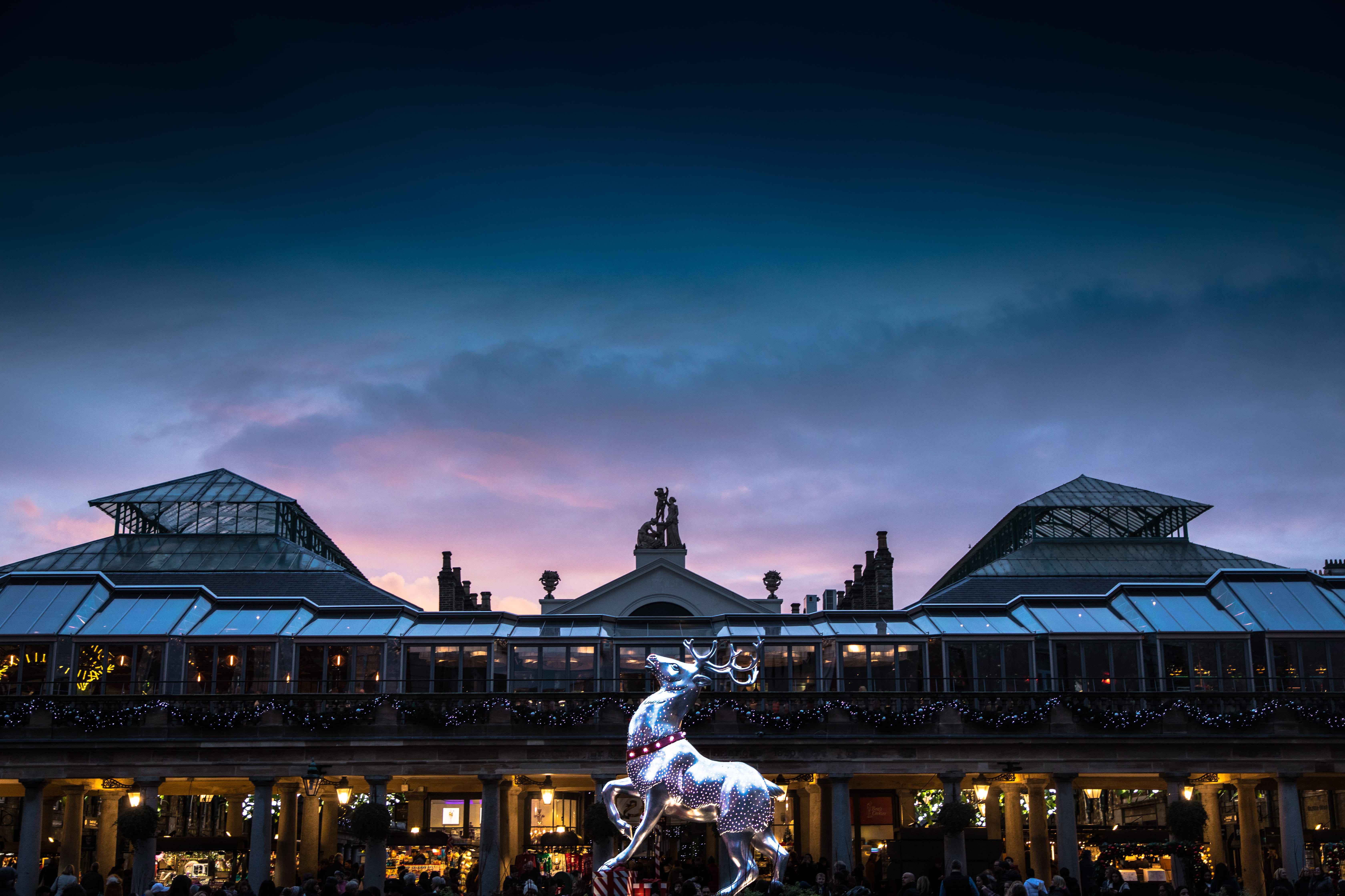 pink, gray, sky, city, outdoors, christmas, lifestyles, sphere, person, men, tower, nature, 5K, human, downtown, built structure, statue, metropolis, covent garden, HD Wallpaper