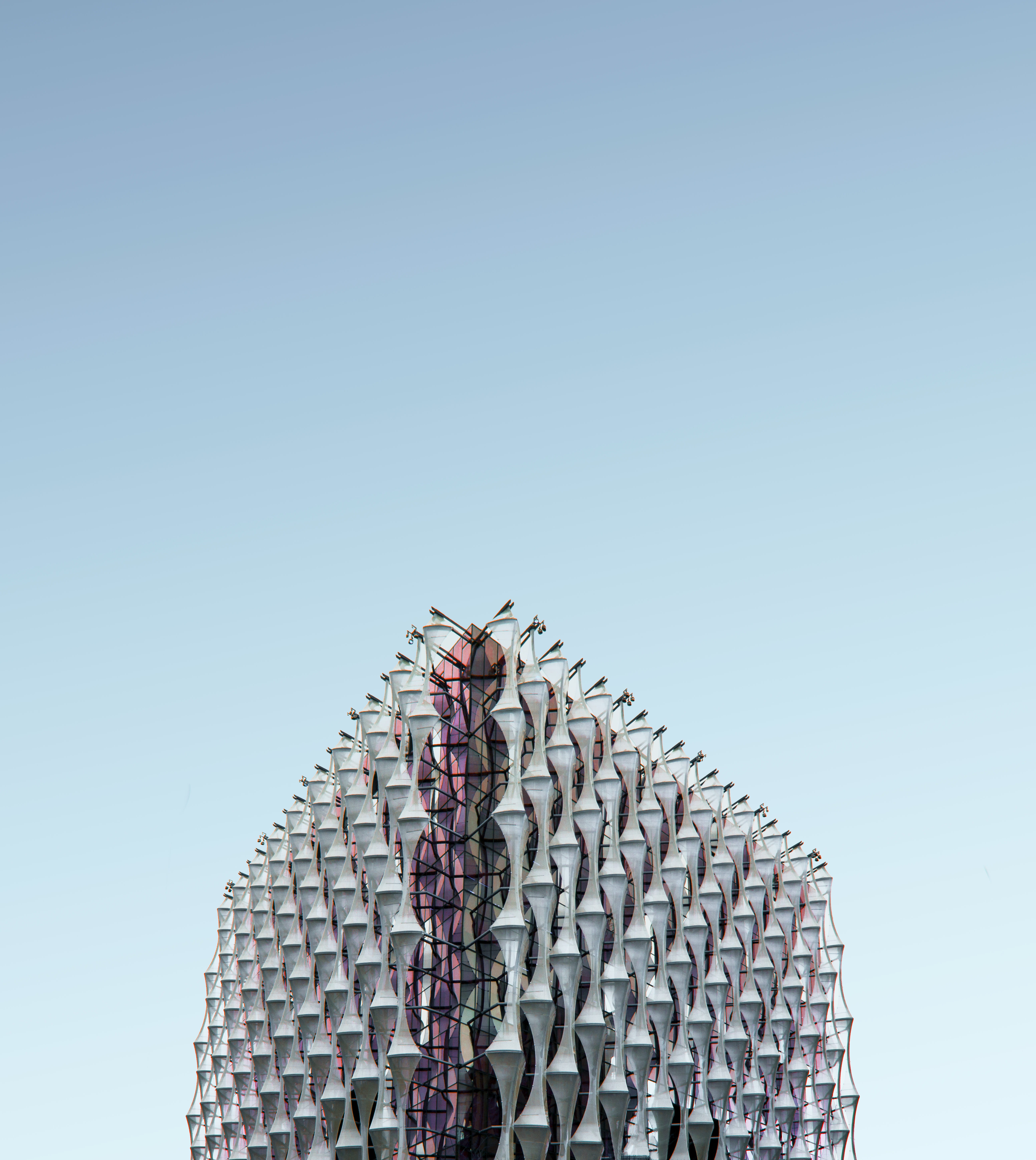 architectureporn, spiral, large group of objects, gray, architecture, copy space, outdoors, shape, abstract, building, city, black, built structure, creative, Phone HD Wallpaper