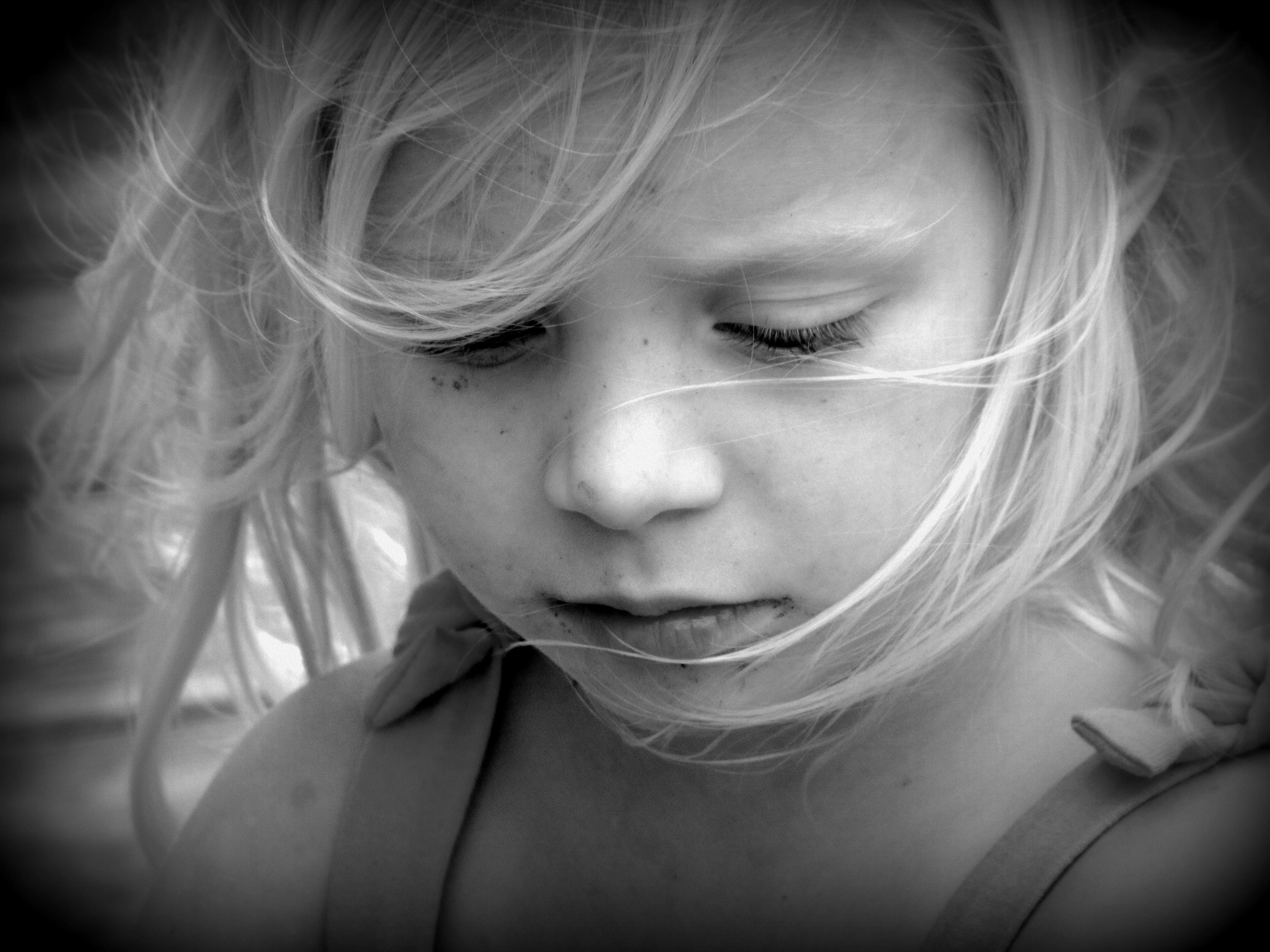 preschool, emotion, 4K, teardrop, adorable, hair, child, female, front view, beauty, young, face, cute, mouth open, offspring, depression - sadness, blond Hair, HD Wallpaper