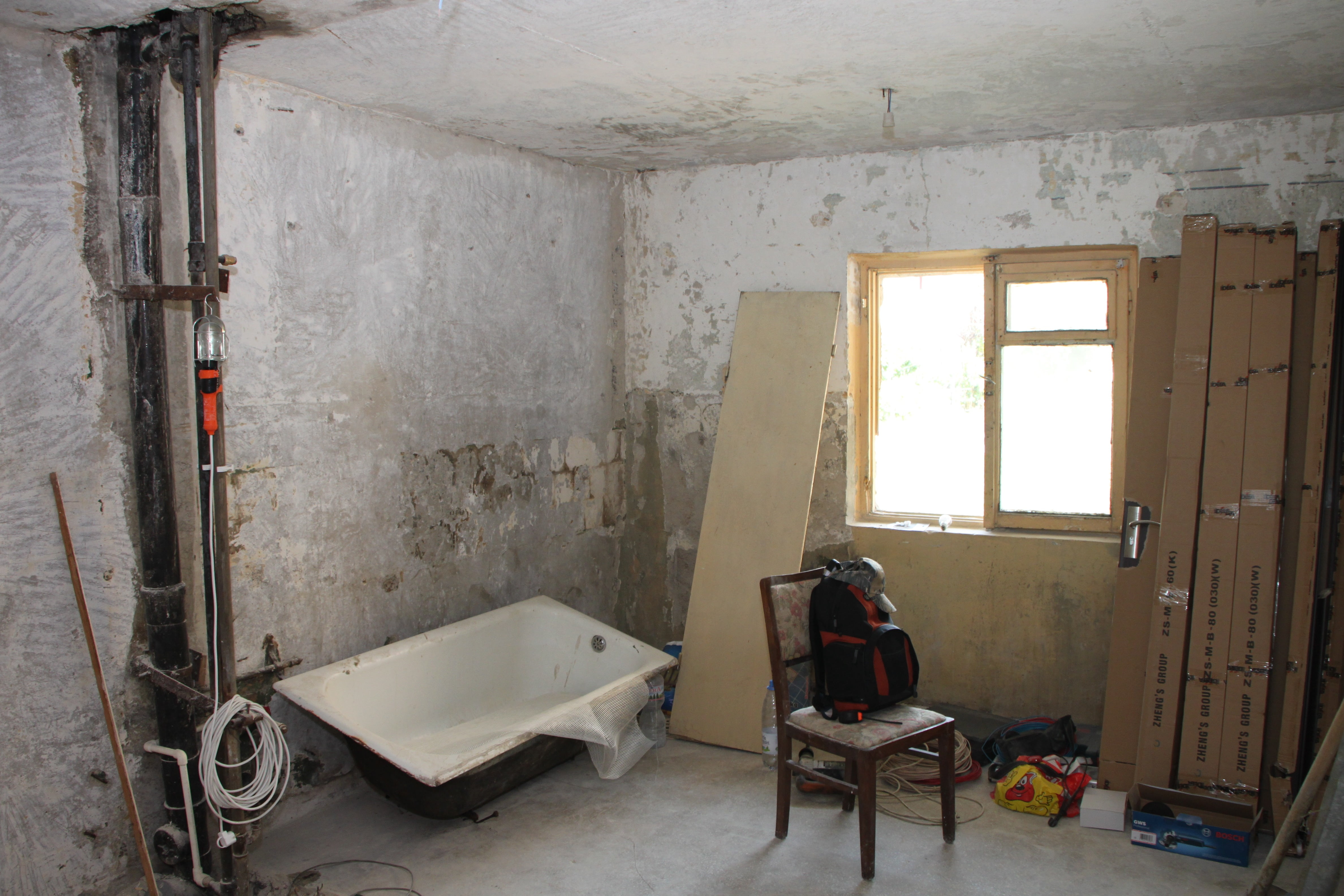no people, indoors, chair, day, apartment, demolition, wall - building feature, skills, house, abandoned, framing, home, repairs, backpack, 4K, renovation, HD Wallpaper