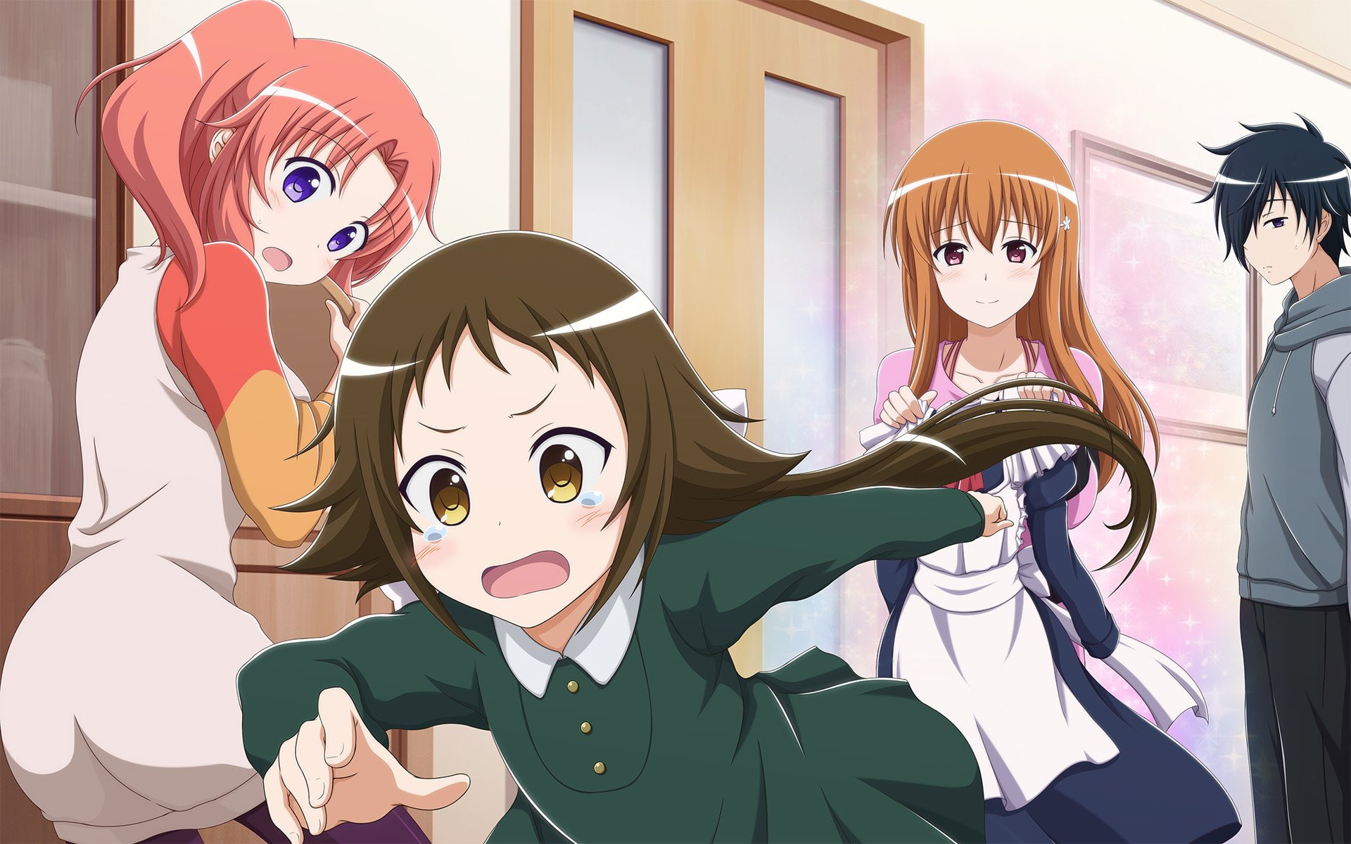 Benio Yonomori, Engaged to the Unidentified, Mashiro Mitsumine, Kobeni Yonomori, Hakuya Mitsumine, Anime, 1080P, HD Wallpaper