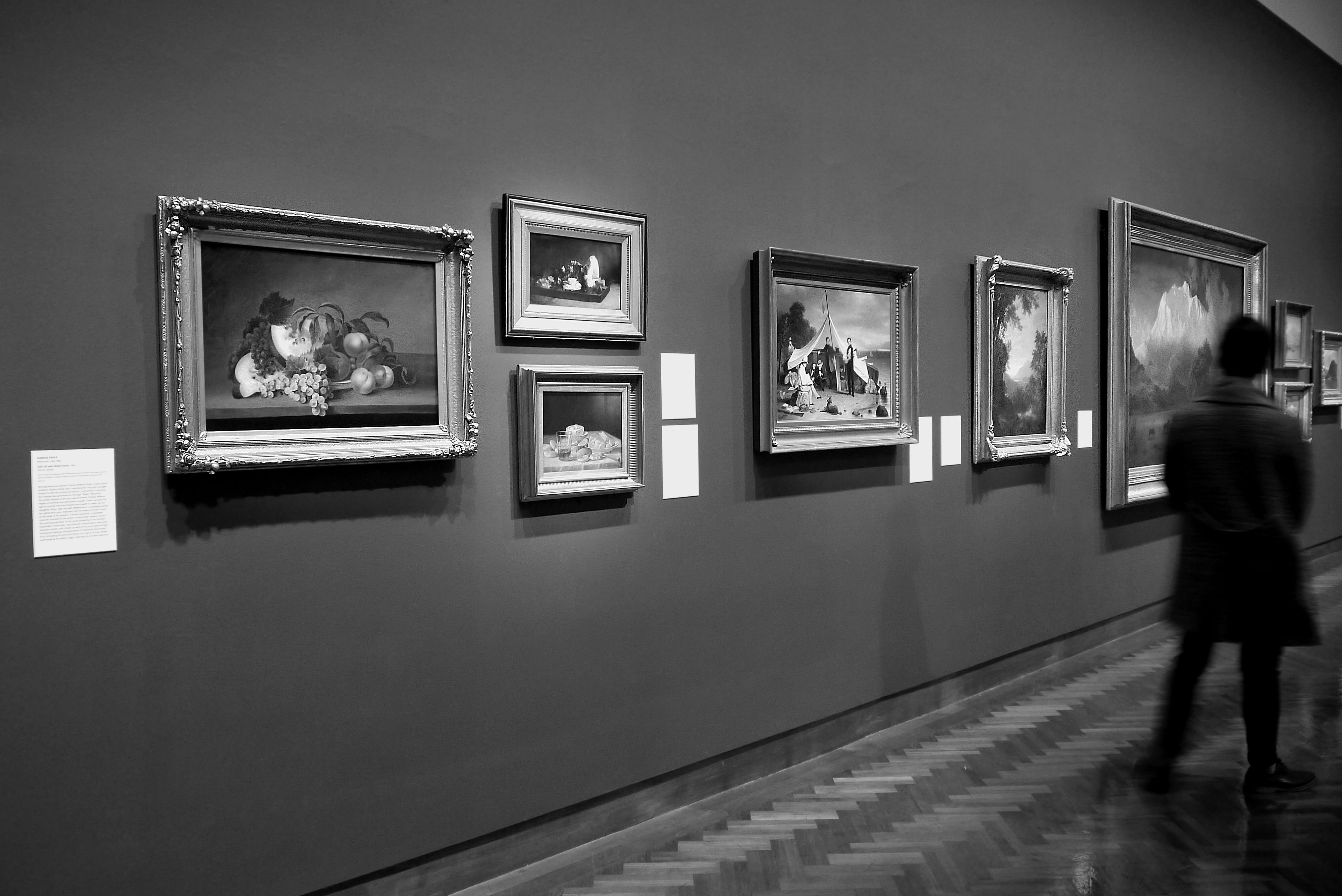 art, art and craft, museum, watching, 4K, real people, united states, human representation, bandw, shadows, representation, paintings, people, princeton, HD Wallpaper