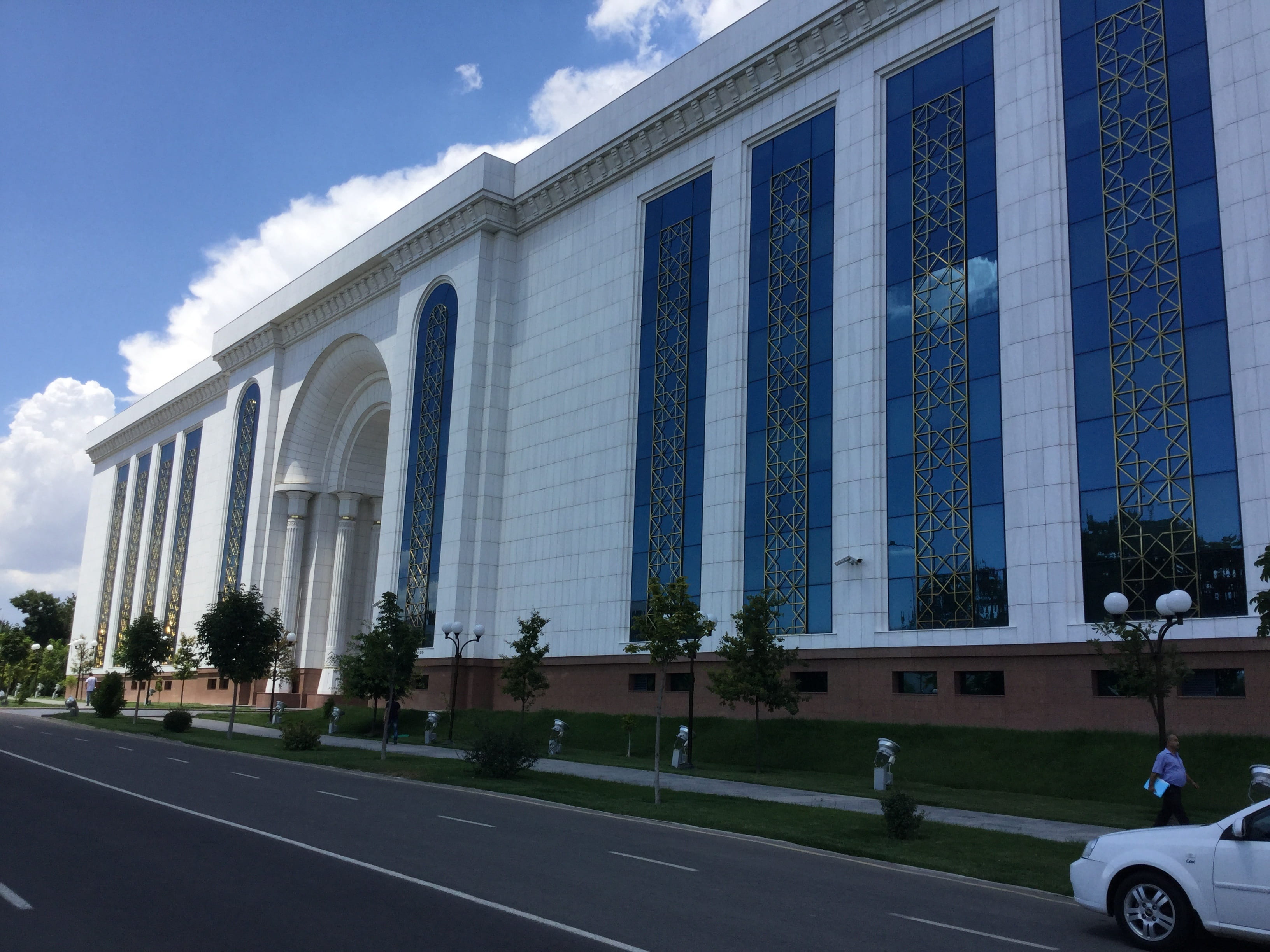 nature, building exterior, day, tashkent, street, uzbekistan, cloud - sky, office building exterior, city, built structure, sky, modern, building, tree, HD Wallpaper