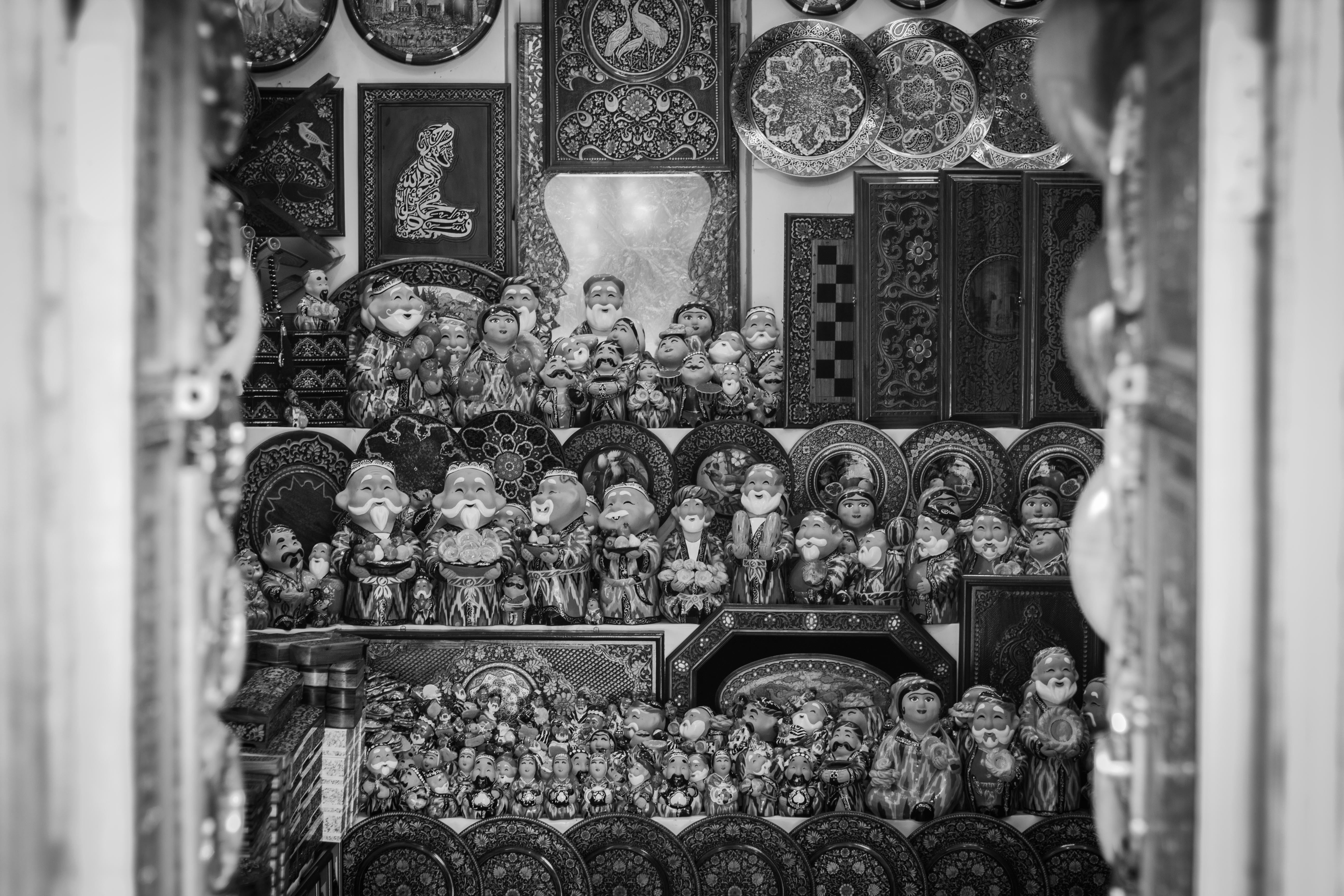 black and white, babychic, old town, uzbek, old city, uzbekistan, mosque, national shop, shop, Tashkent, 5K, HD Wallpaper