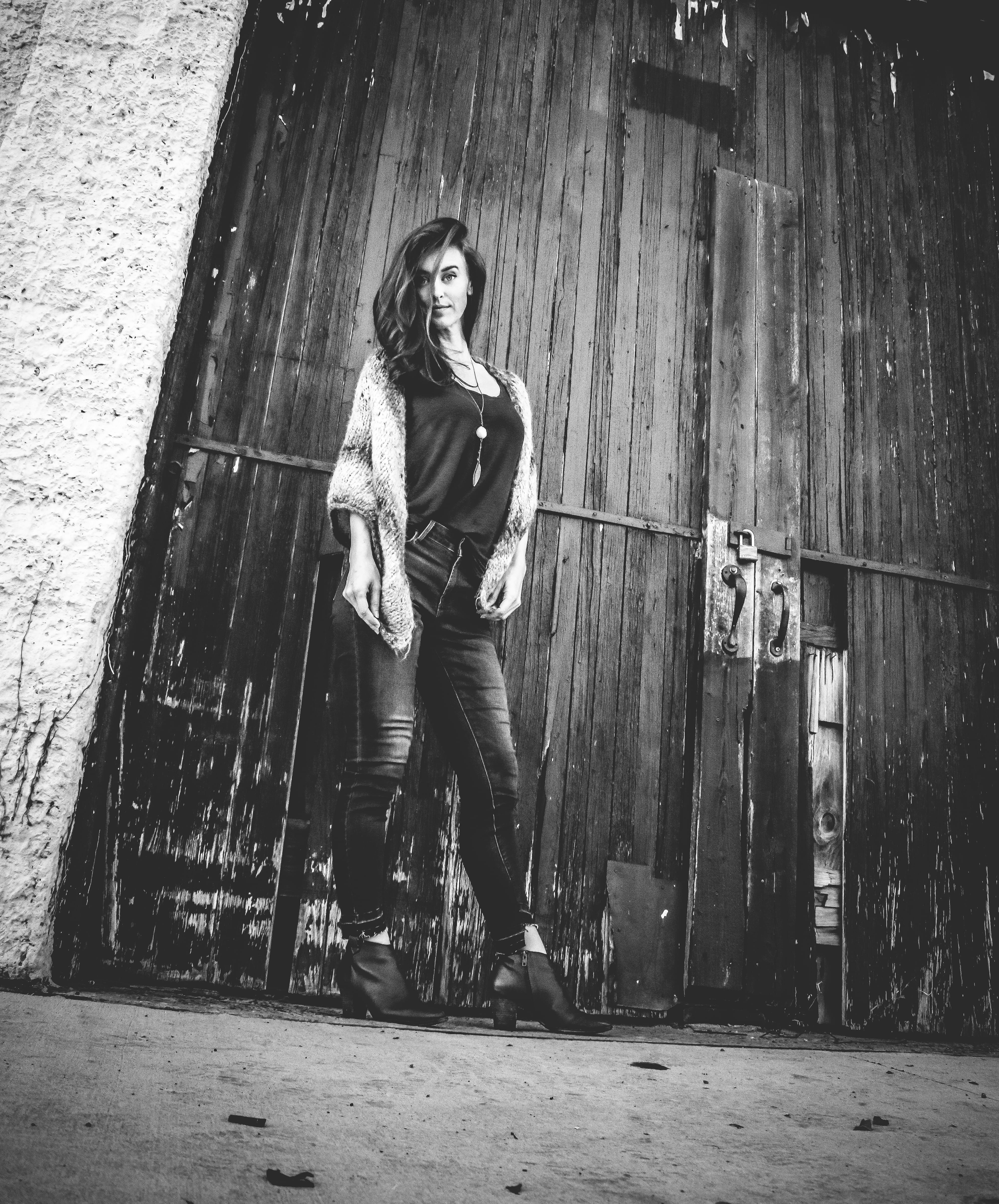 leather boots, jeans, ankle boots, gray, padlock, architecture, beautiful woman, black-and-white, person, lifestyle, lifestyles, adult, front view, near, Phone HD Wallpaper