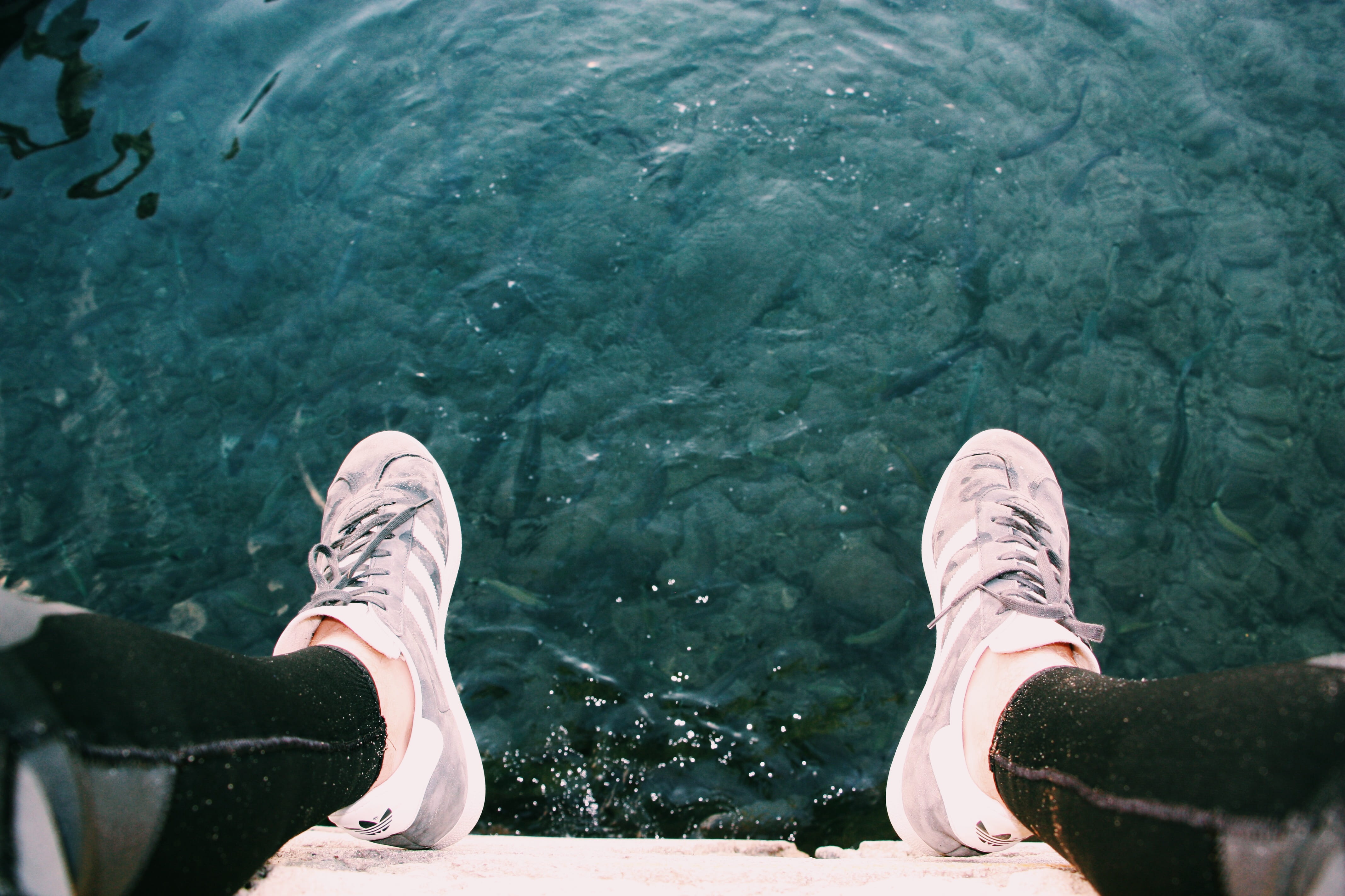 running shoe, suede, human limb, low section, human leg, sneaker, ankle, body, body part, unrecognizable person, grey, fish, outdoors, animal, leisure activity, HD Wallpaper